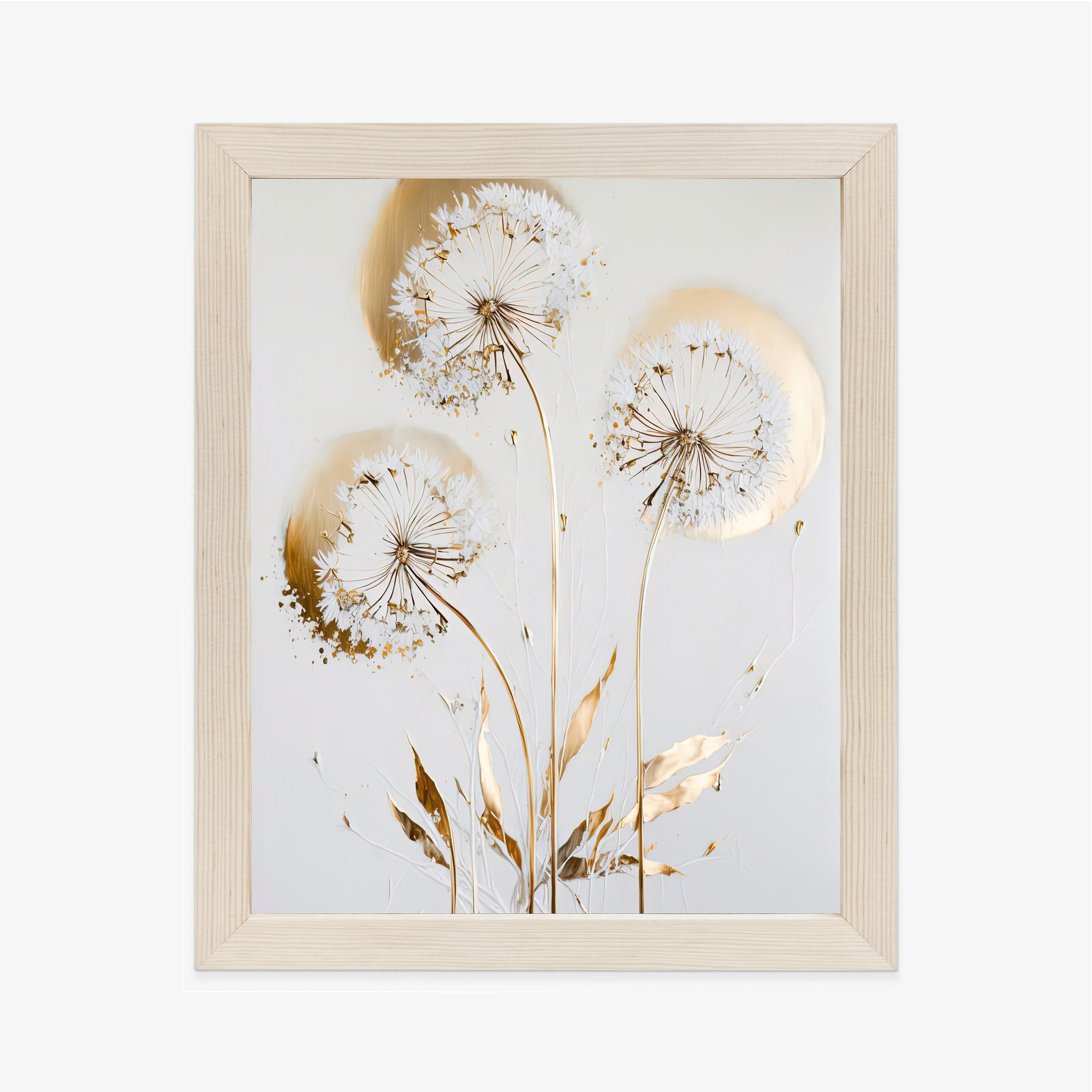 Poster Goldene Löwenzahn Auf Hellem Hintergrund Rahmen Aluminium Farbe Schwarz – Bild 10