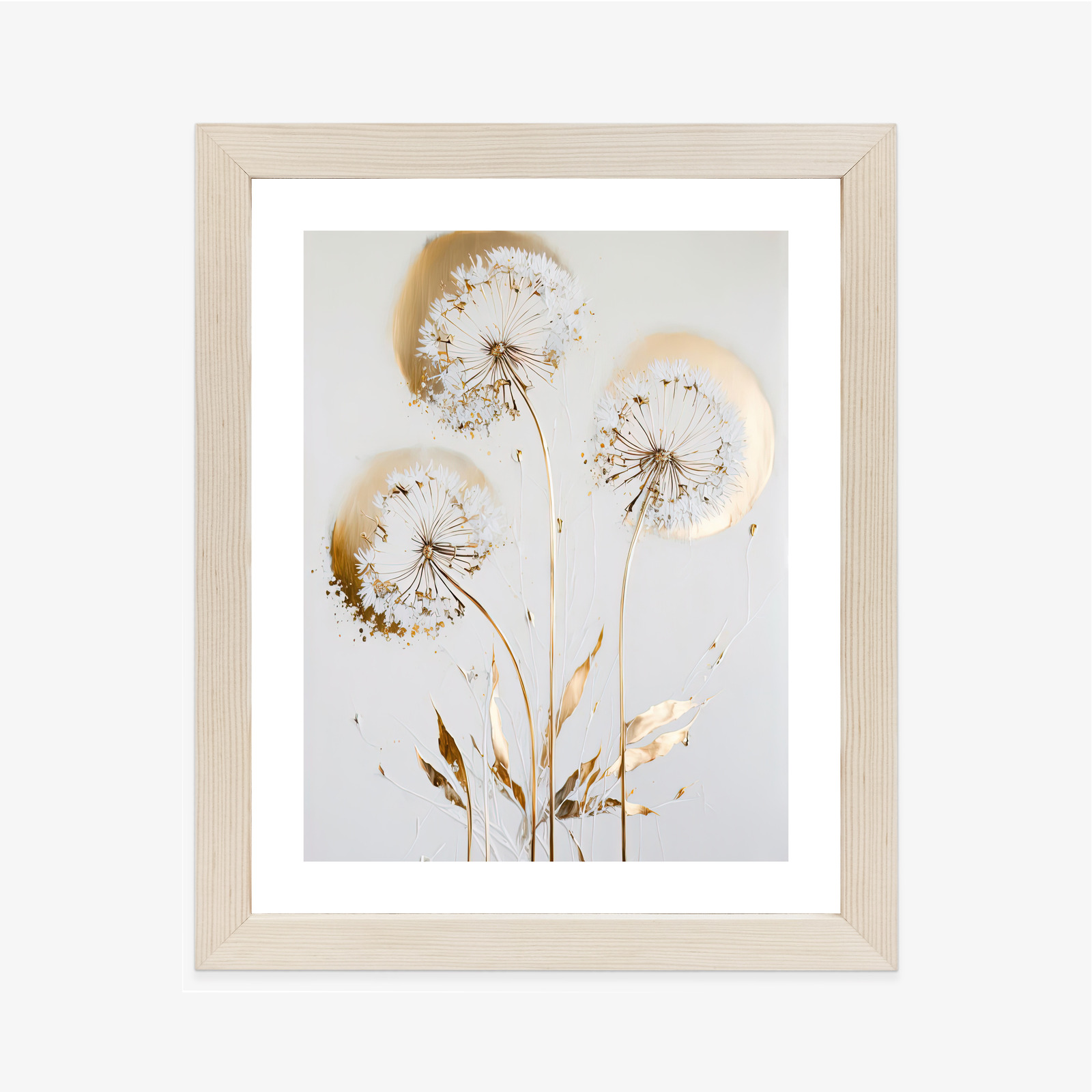 Poster Goldene Löwenzahn Auf Hellem Hintergrund Rahmen Aluminium Farbe Schwarz – Bild 11