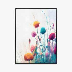 Poster Bunte Abstrakte Wiese Rahmen Aluminium Farbe Schwarz