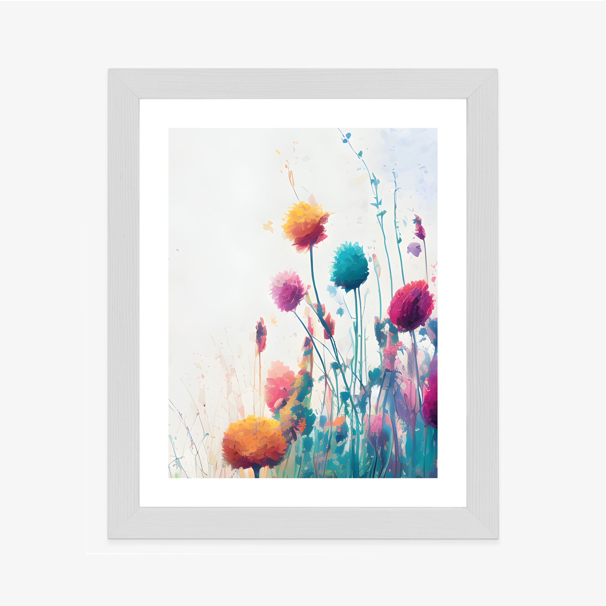 Poster Bunte Abstrakte Wiese Rahmen Aluminium Farbe Schwarz – Bild 9