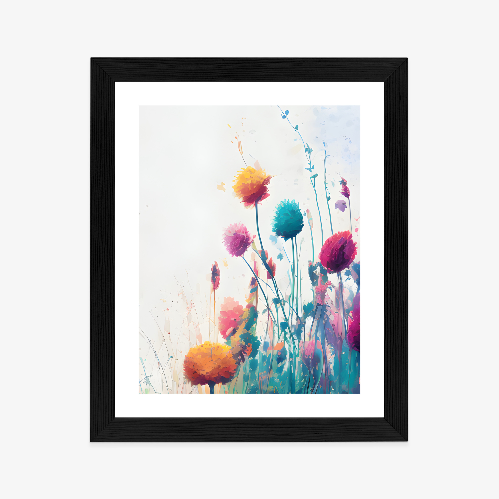 Poster Bunte Abstrakte Wiese Rahmen Aluminium Farbe Schwarz – Bild 10