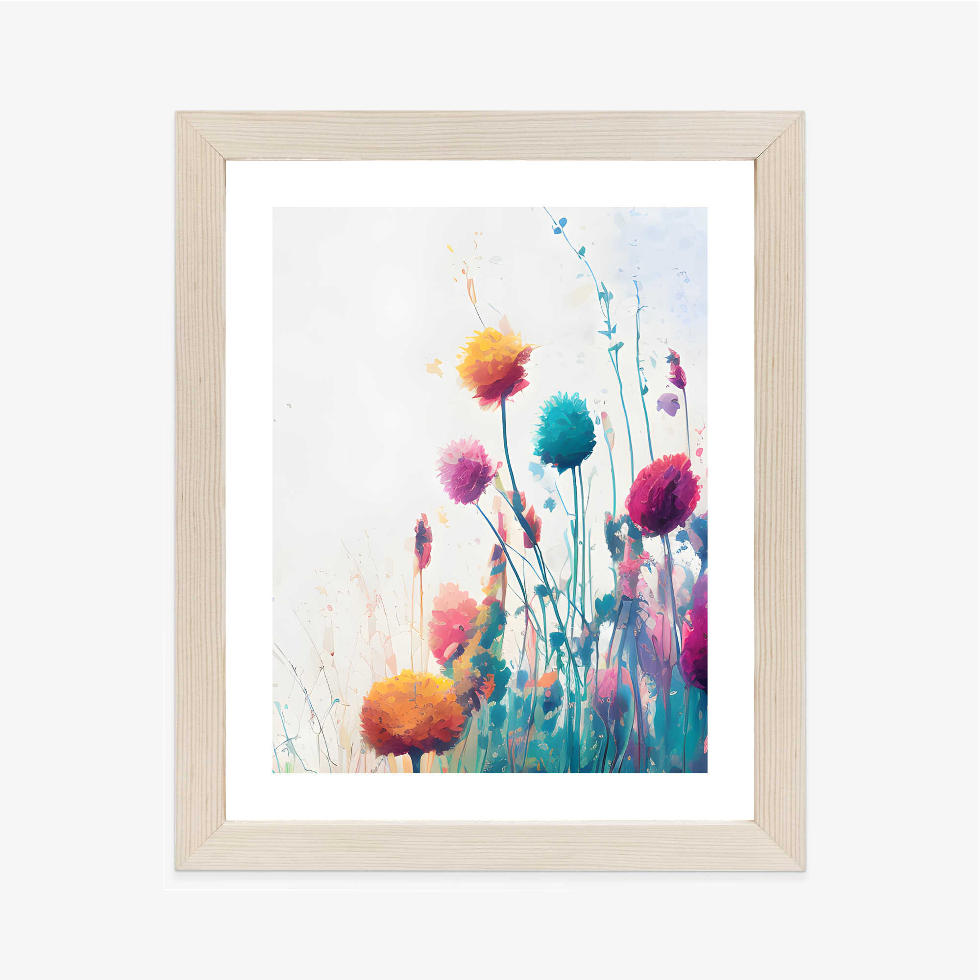 Poster Bunte Abstrakte Wiese Rahmen Aluminium Farbe Schwarz – Bild 12