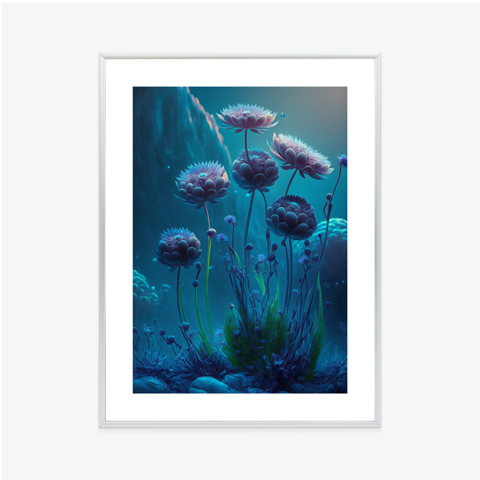Poster Wildblumen Im Fantasy-Stil Rahmen Aluminium Farbe Schwarz – Bild 7