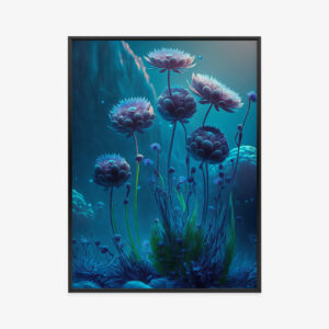 Poster Wildblumen Im Fantasy-Stil Rahmen Aluminium Farbe Schwarz