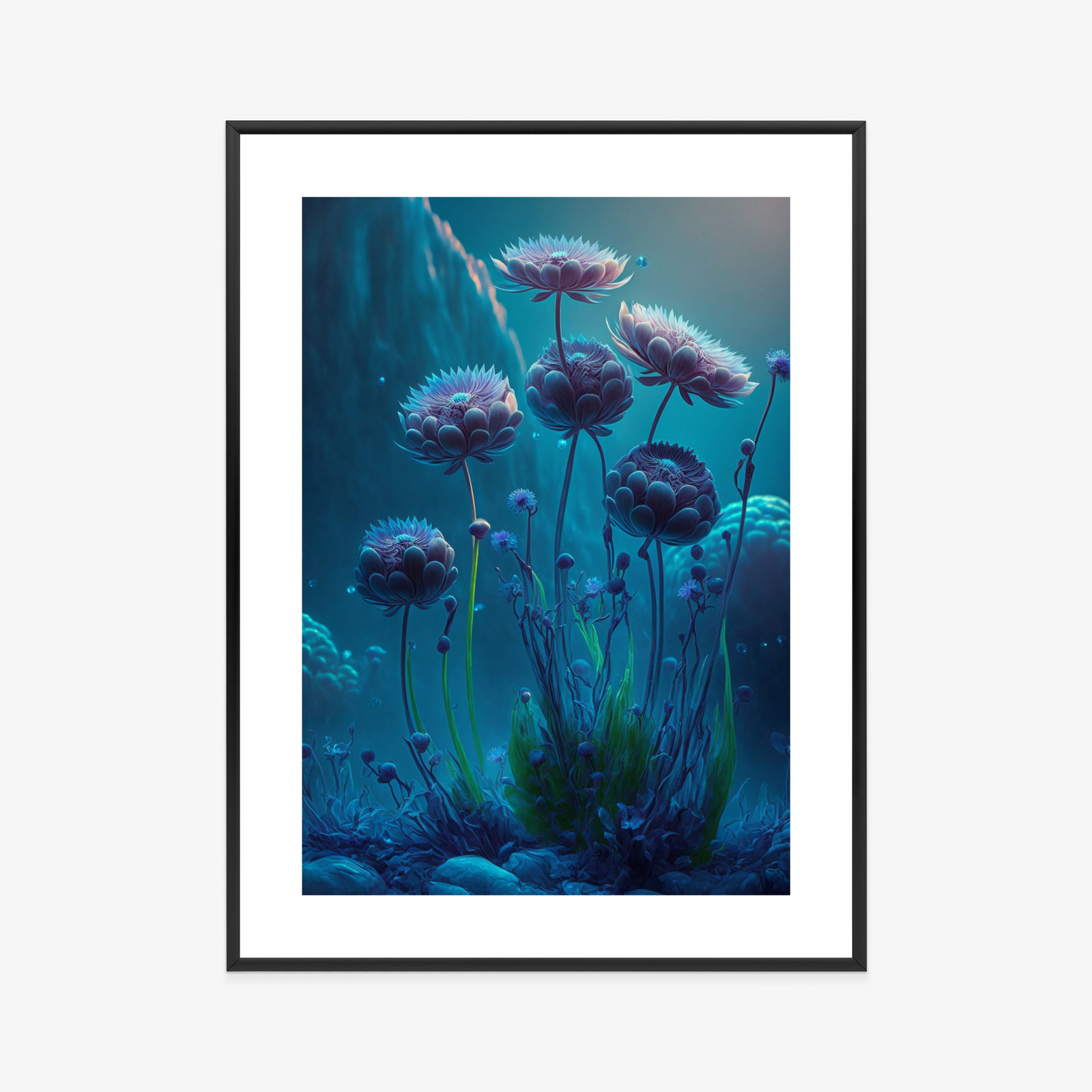 Poster Wildblumen Im Fantasy-Stil Rahmen Aluminium Farbe Schwarz – Bild 5