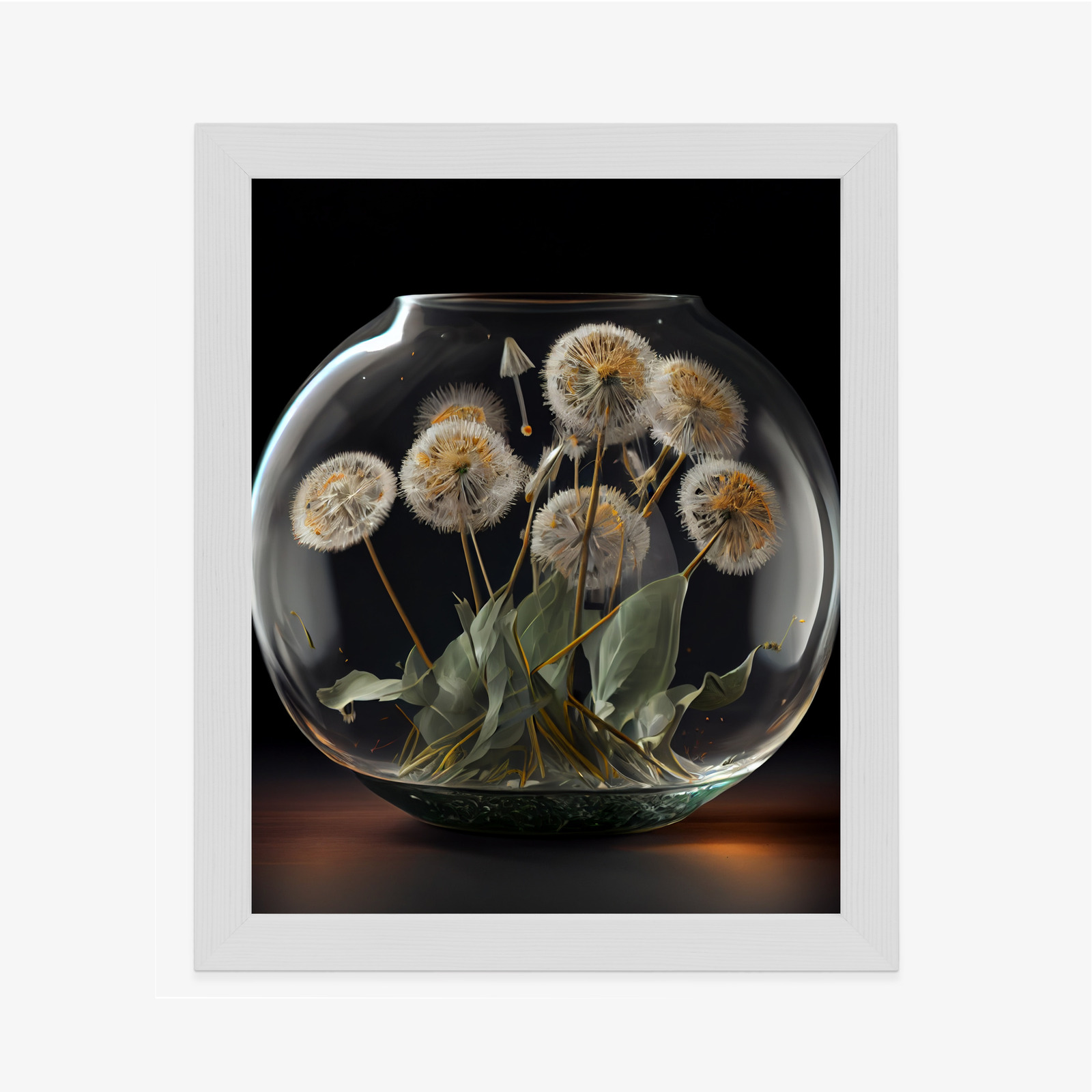Poster Löwenzahn In Einer Glaskugel Rahmen Aluminium Farbe Schwarz – Bild 11