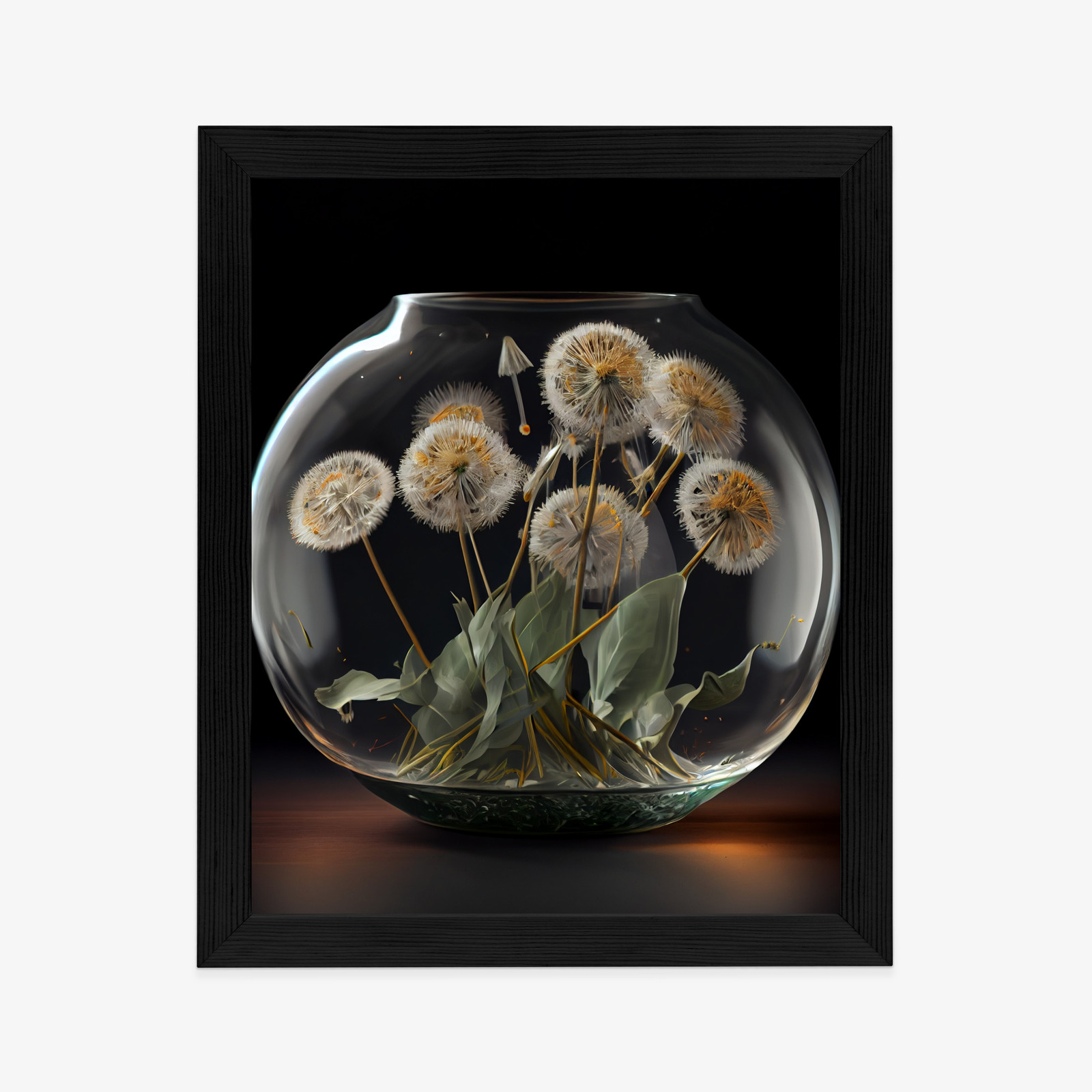Poster Löwenzahn In Einer Glaskugel Rahmen Aluminium Farbe Schwarz – Bild 12
