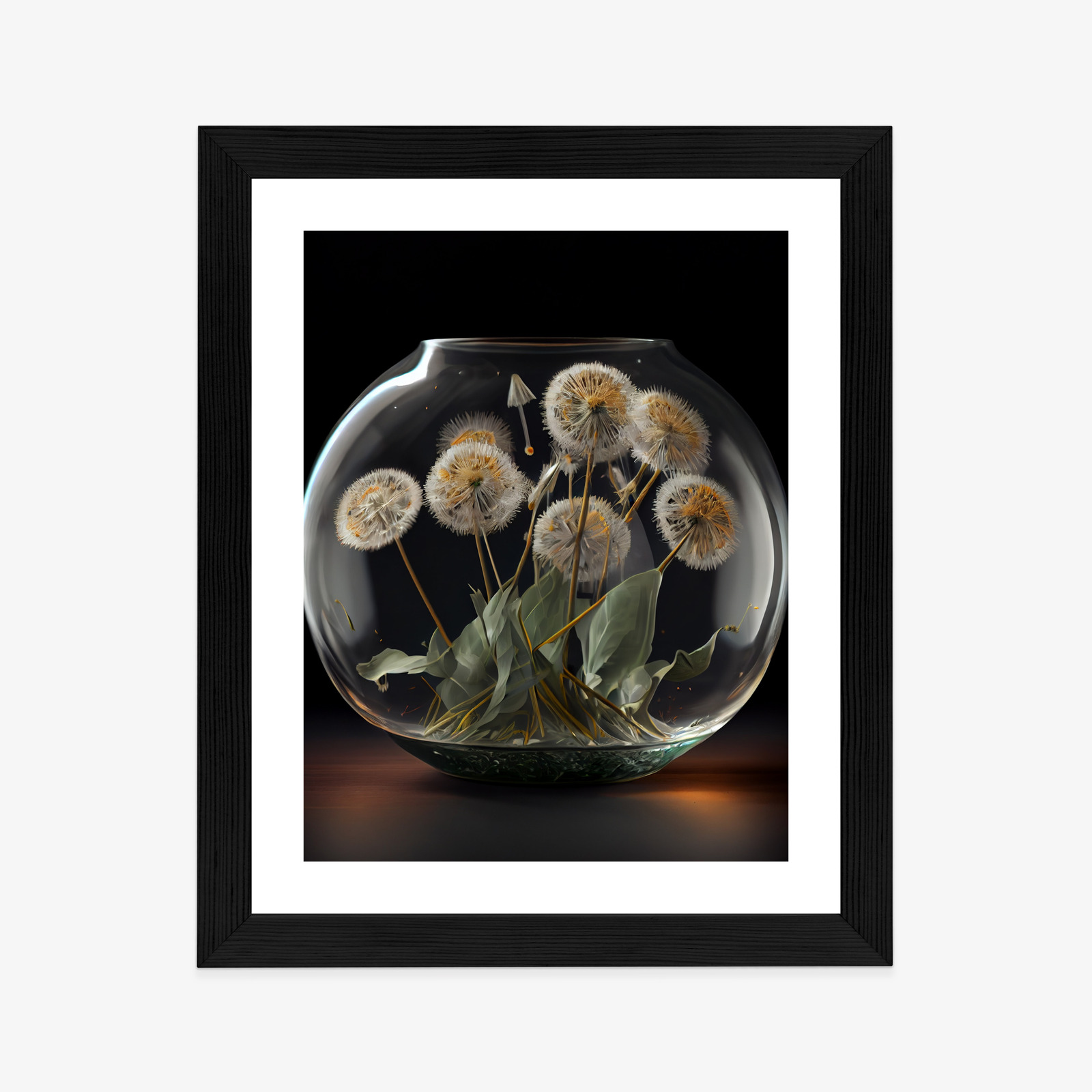 Poster Löwenzahn In Einer Glaskugel Rahmen Aluminium Farbe Schwarz – Bild 7