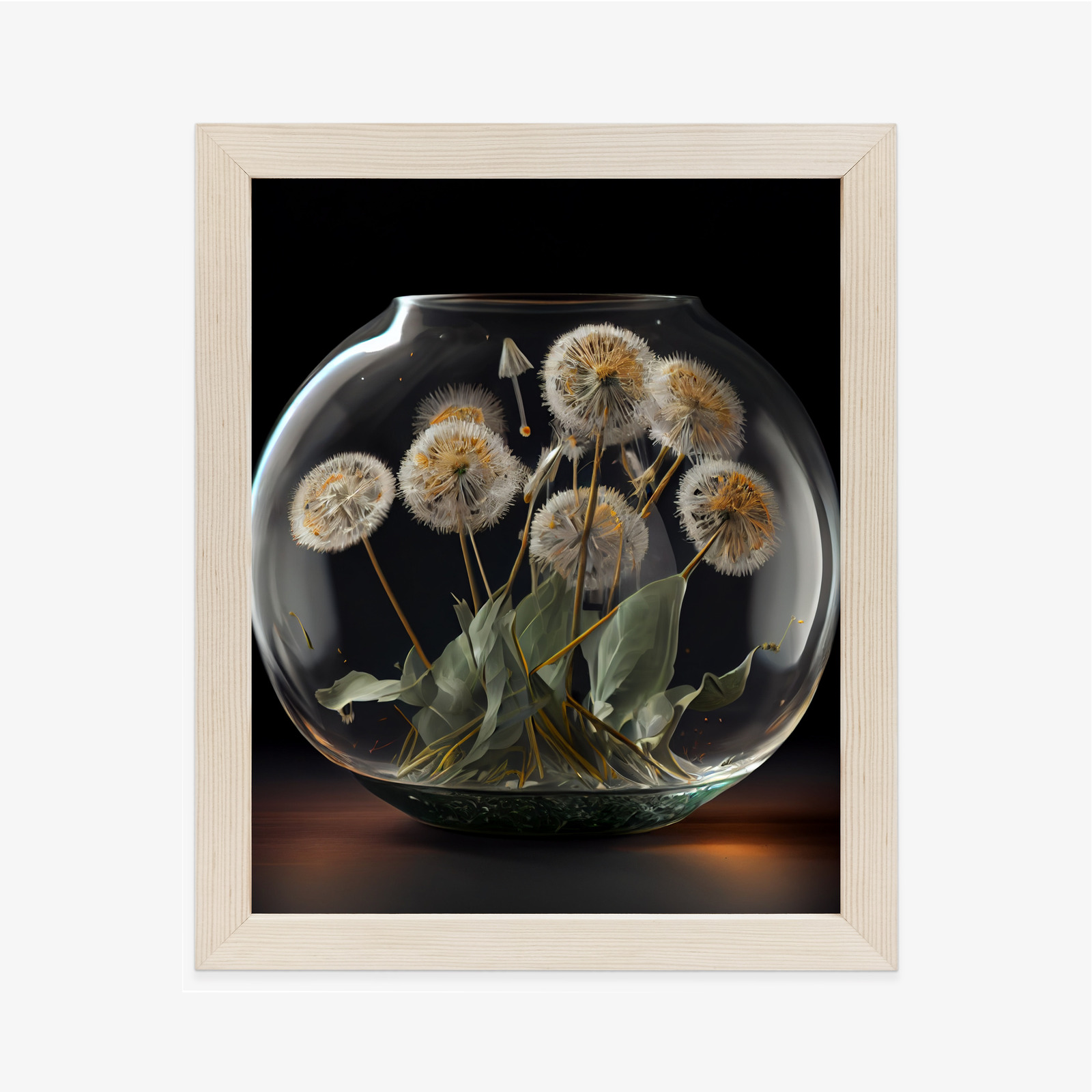 Poster Löwenzahn In Einer Glaskugel Rahmen Aluminium Farbe Schwarz – Bild 8