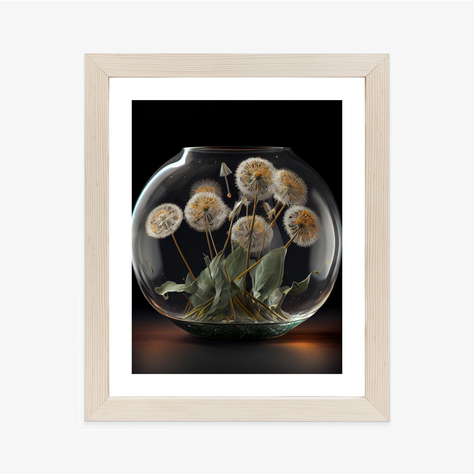 Poster Löwenzahn In Einer Glaskugel Rahmen Aluminium Farbe Schwarz – Bild 9