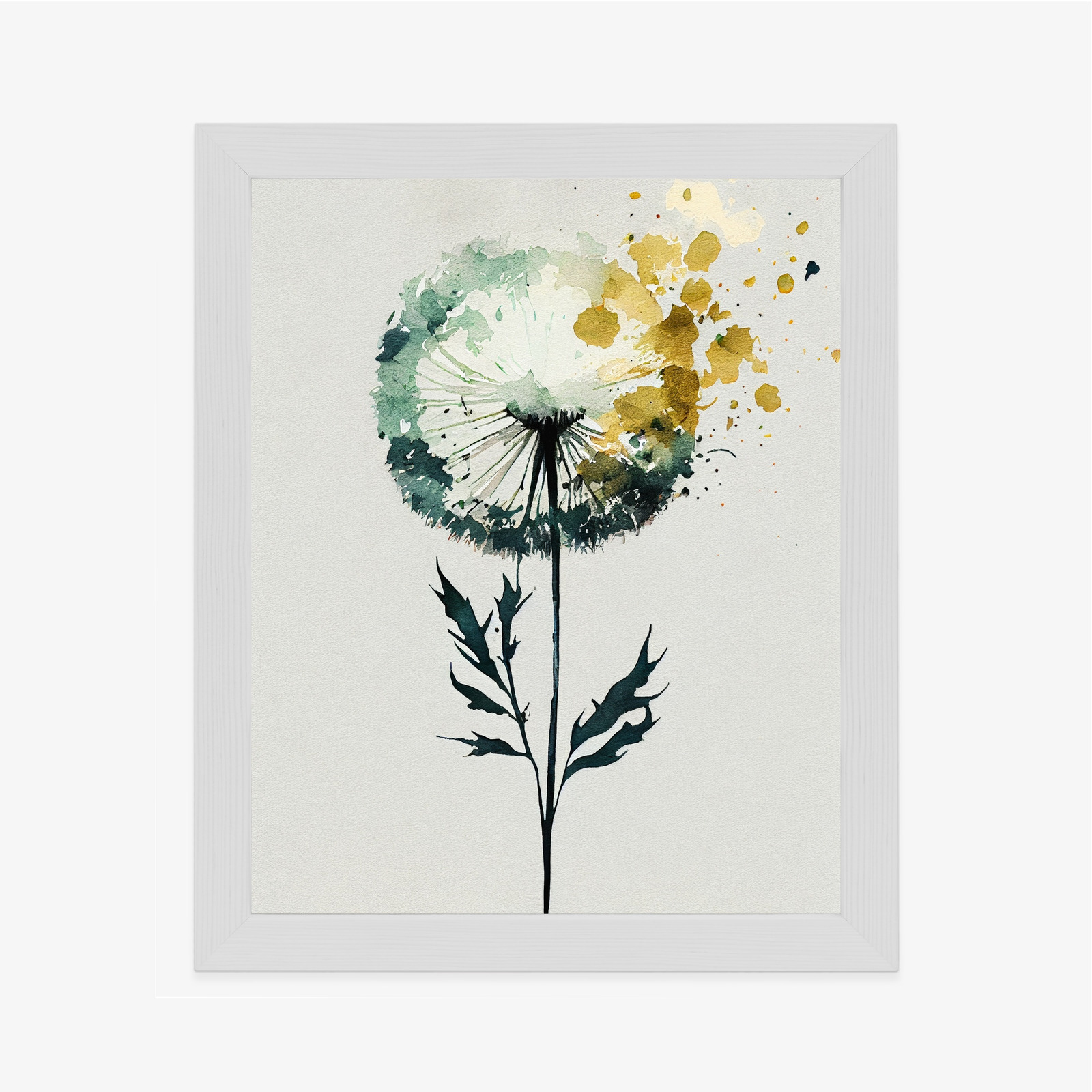 Poster Abstrakter Aquarell-Löwenzahn Mit Gold Rahmen Aluminium Farbe Schwarz – Bild 7