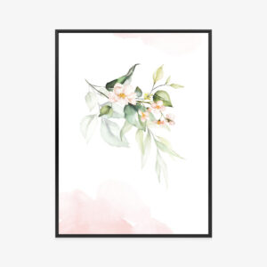 Poster Flower Twig Rahmen Aluminium Farbe Schwarz
