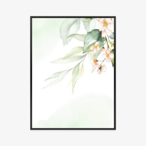 Poster Watercolor Floral Details Rahmen Aluminium Farbe Schwarz
