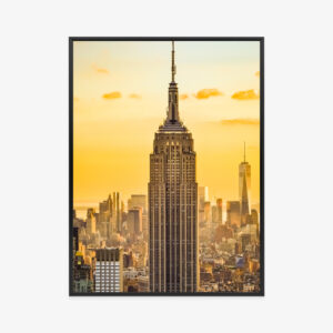 Poster Nyc Top Of The Rock Bei Sonnenuntergang Rahmen Aluminium Farbe Schwarz