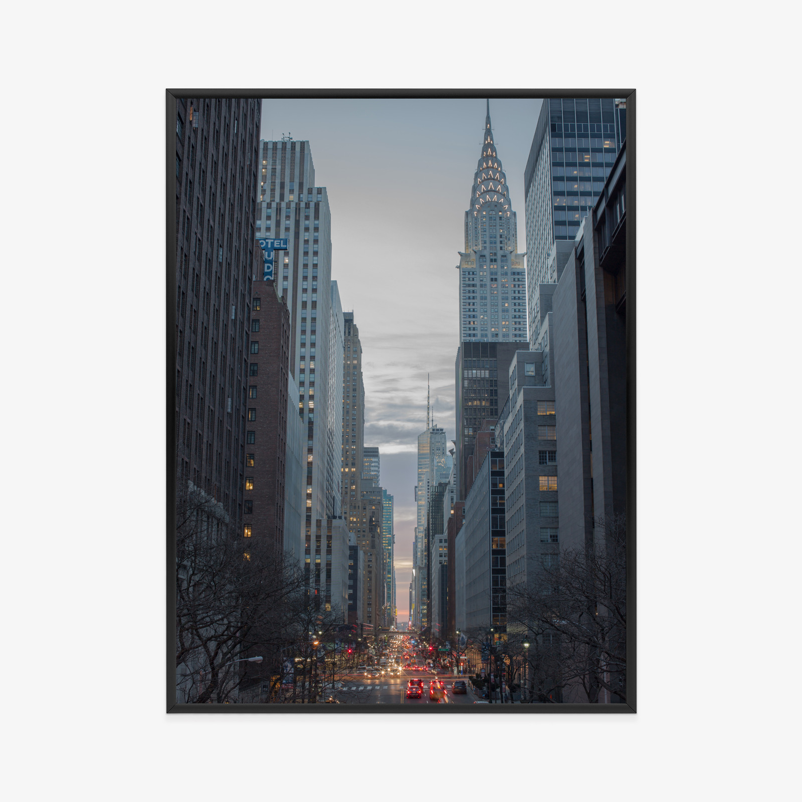 Poster Blick Auf Die 42. Straße In Manhattan Rahmen Aluminium Farbe Schwarz