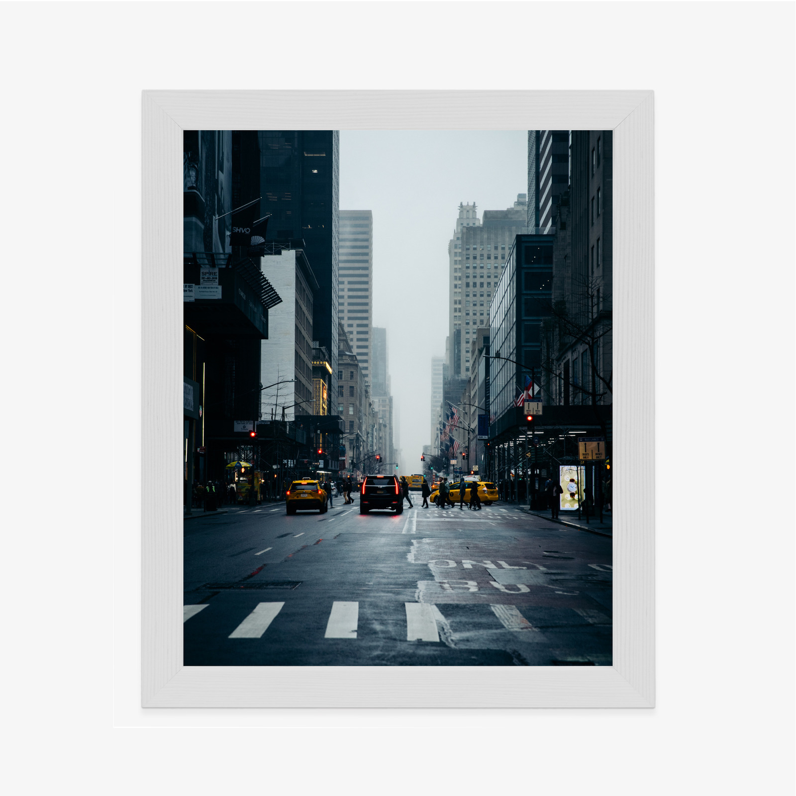 Poster Nebliges New York Am Morgen Rahmen Aluminium Farbe Schwarz – Bild 6