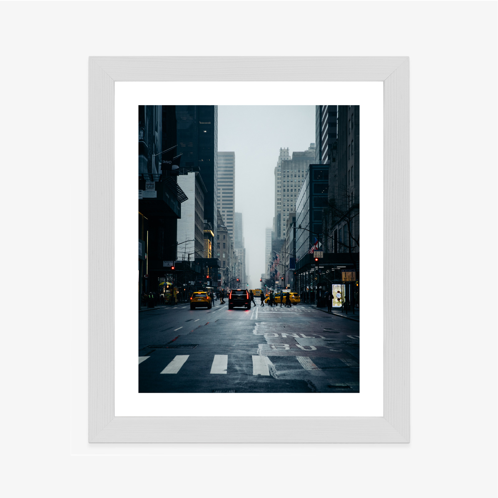 Poster Nebliges New York Am Morgen Rahmen Aluminium Farbe Schwarz – Bild 8