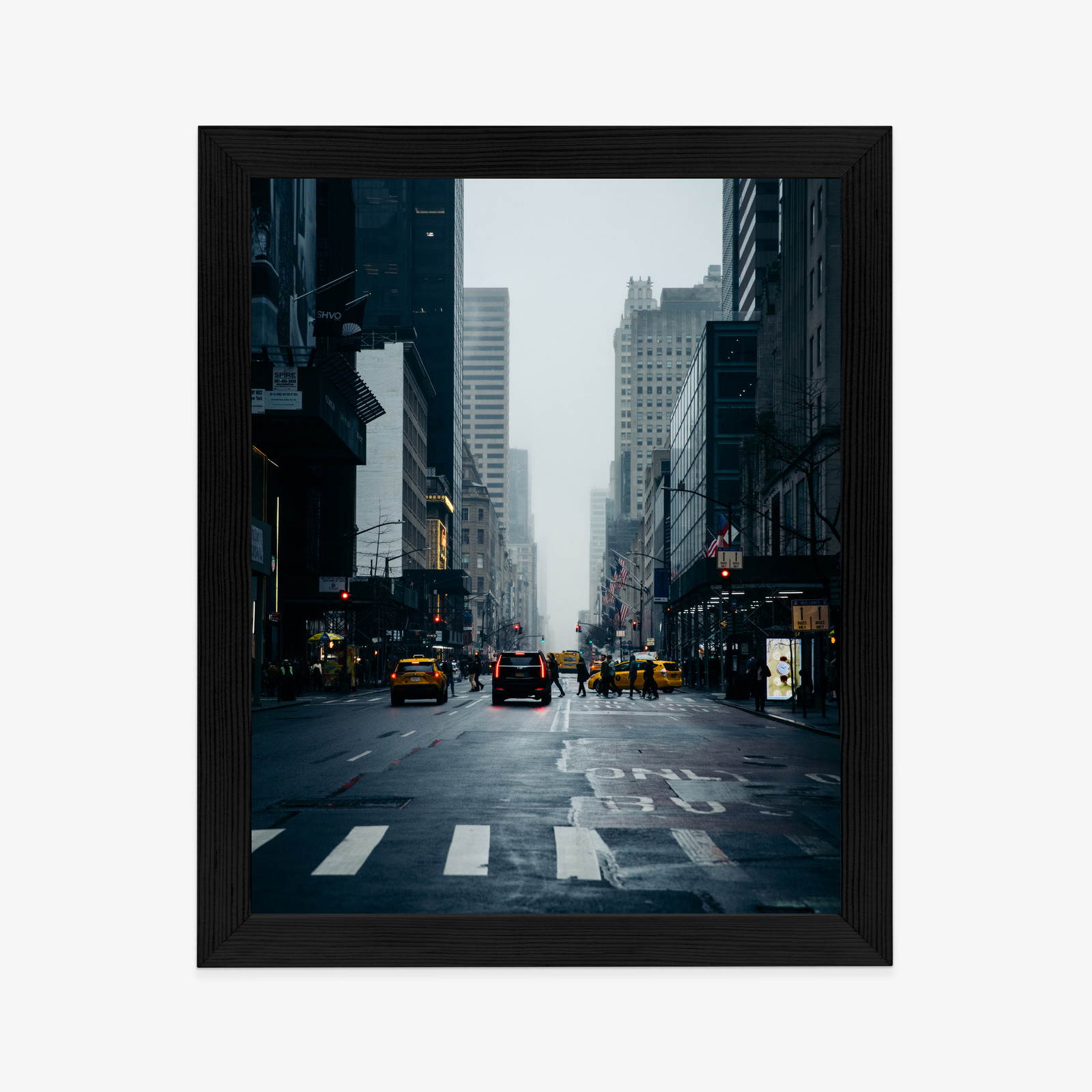 Poster Nebliges New York Am Morgen Rahmen Aluminium Farbe Schwarz – Bild 7