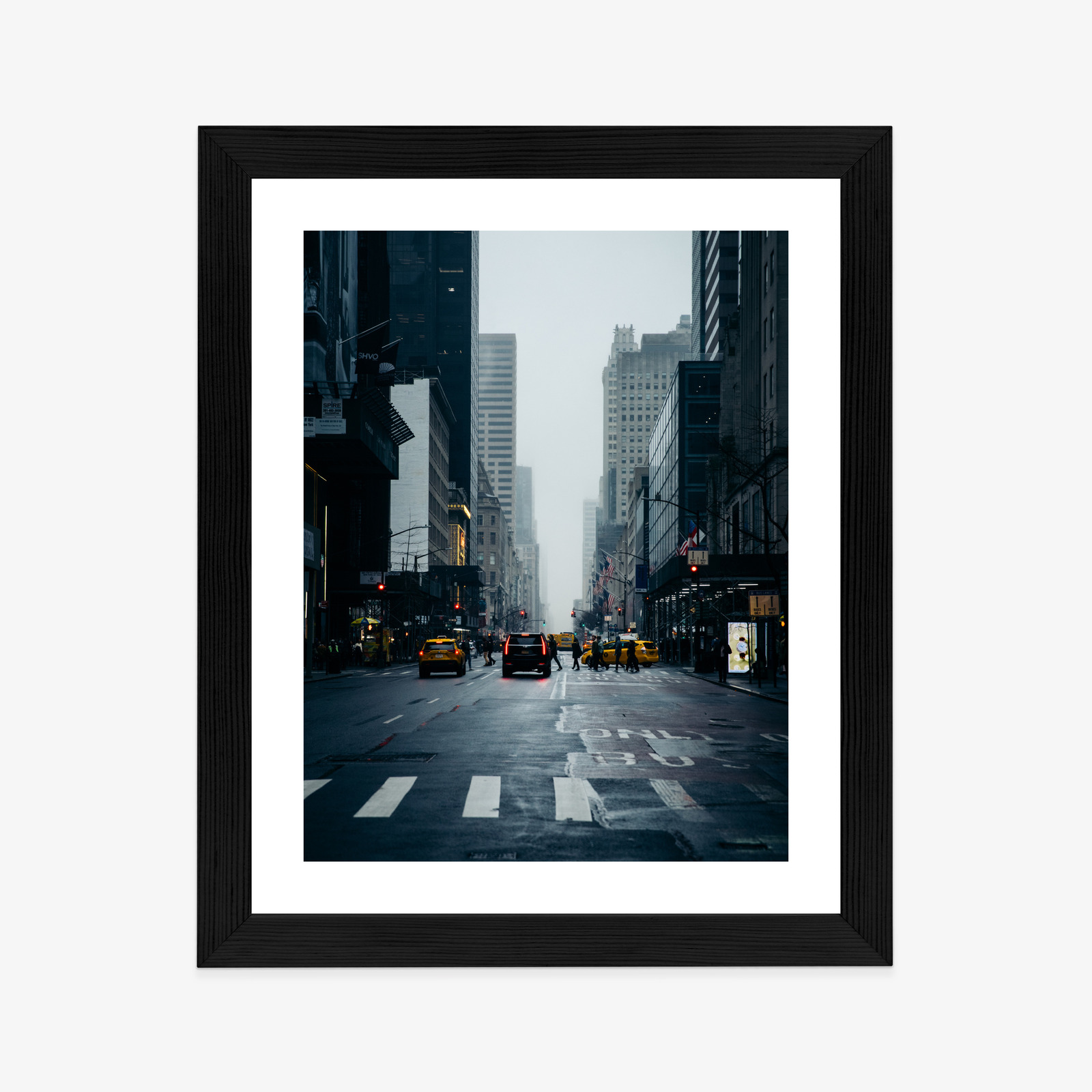 Poster Nebliges New York Am Morgen Rahmen Aluminium Farbe Schwarz – Bild 9