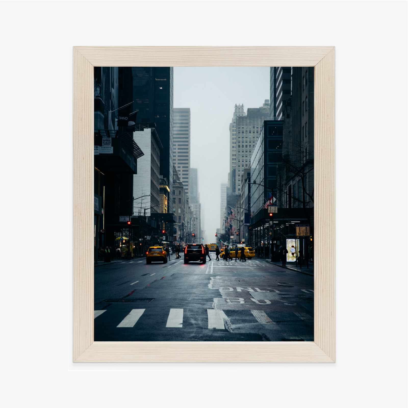 Poster Nebliges New York Am Morgen Rahmen Aluminium Farbe Schwarz – Bild 10