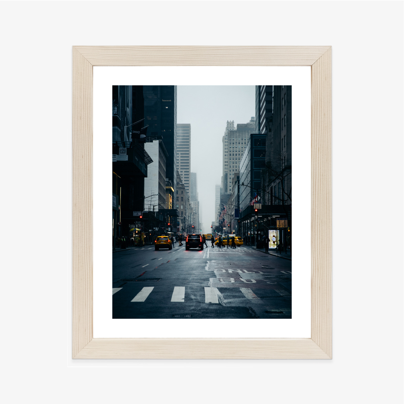 Poster Nebliges New York Am Morgen Rahmen Aluminium Farbe Schwarz – Bild 11