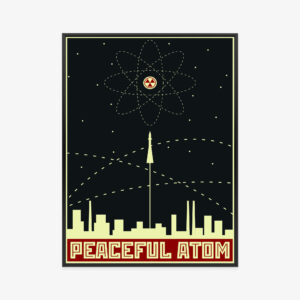 Poster Weltall Und Retro-Schriftzug Rahmen Aluminium Farbe Schwarz