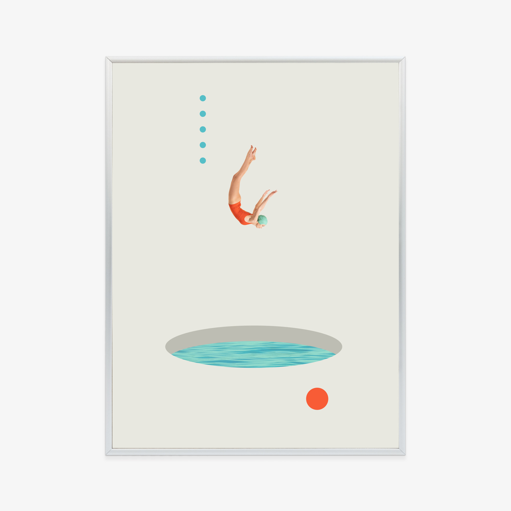 Poster Eintauchen In Die Künstlerische Collage Des Wassers Rahmen Aluminium Farbe Schwarz – Bild 2