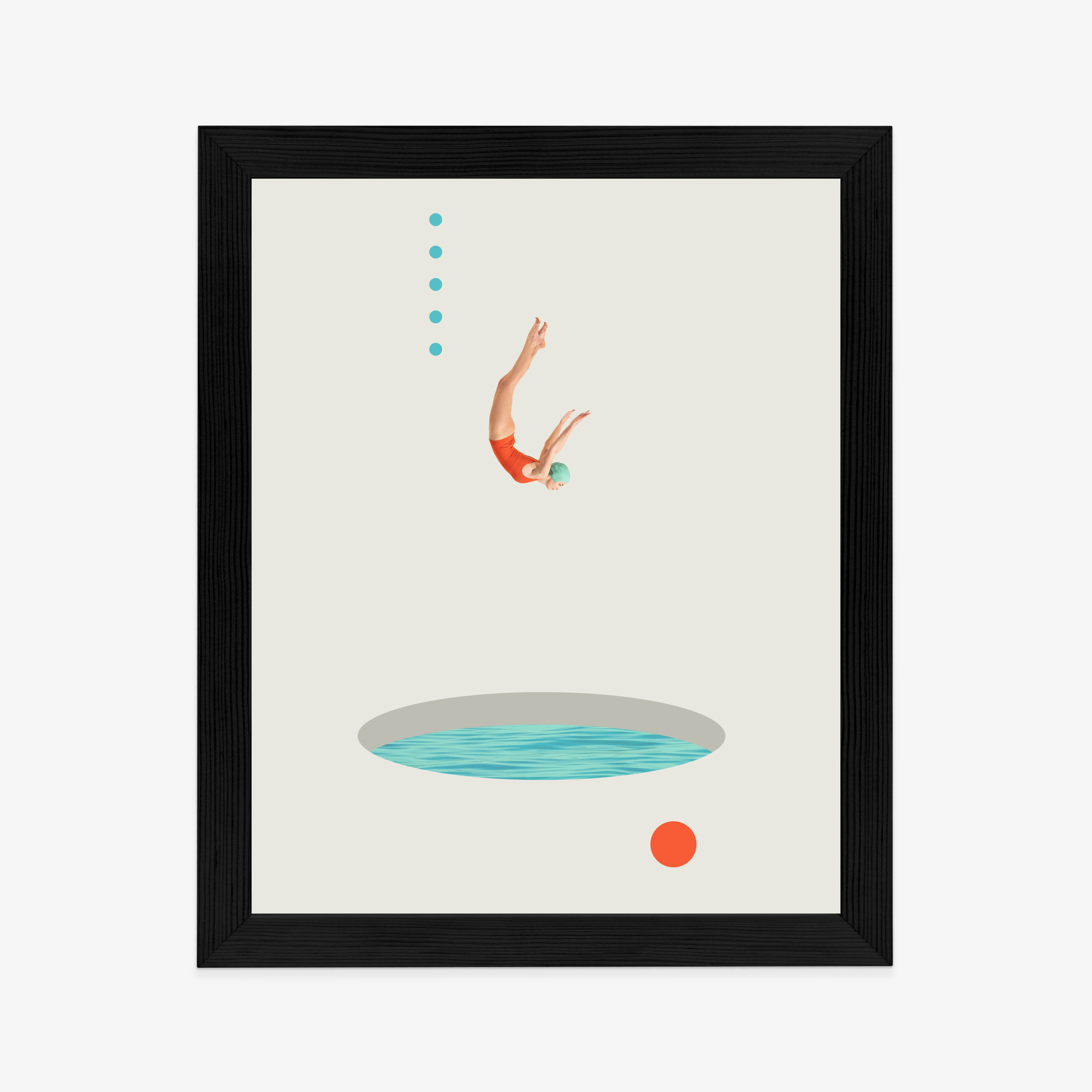 Poster Eintauchen In Die Künstlerische Collage Des Wassers Rahmen Aluminium Farbe Schwarz – Bild 8