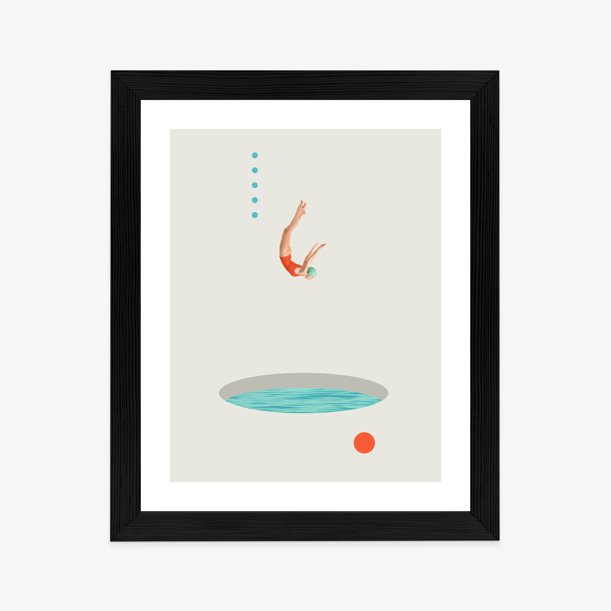 Poster Eintauchen In Die Künstlerische Collage Des Wassers Rahmen Aluminium Farbe Schwarz – Bild 10