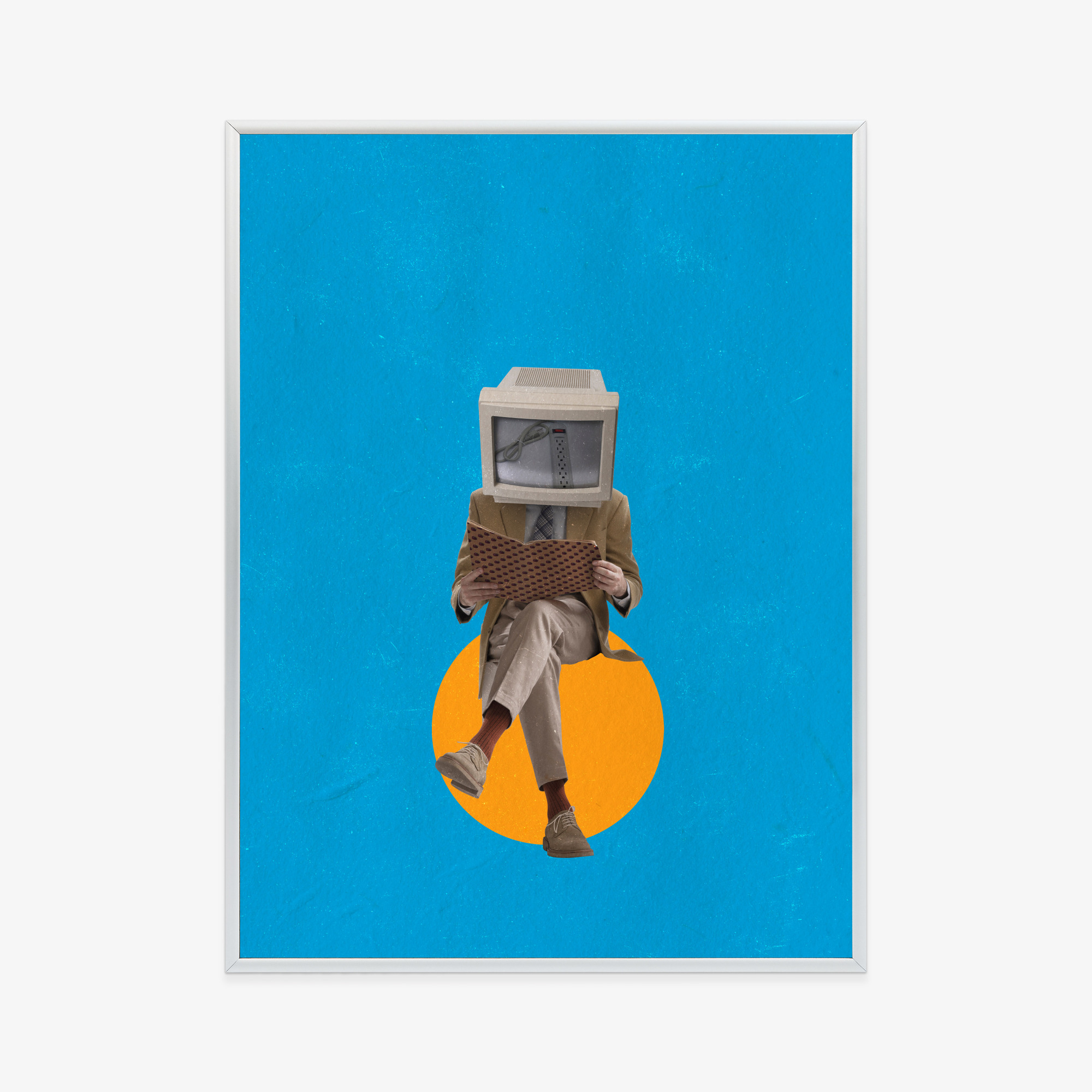 Poster Moderne Collage Mit Binärem Geist Rahmen Aluminium Farbe Schwarz – Bild 2