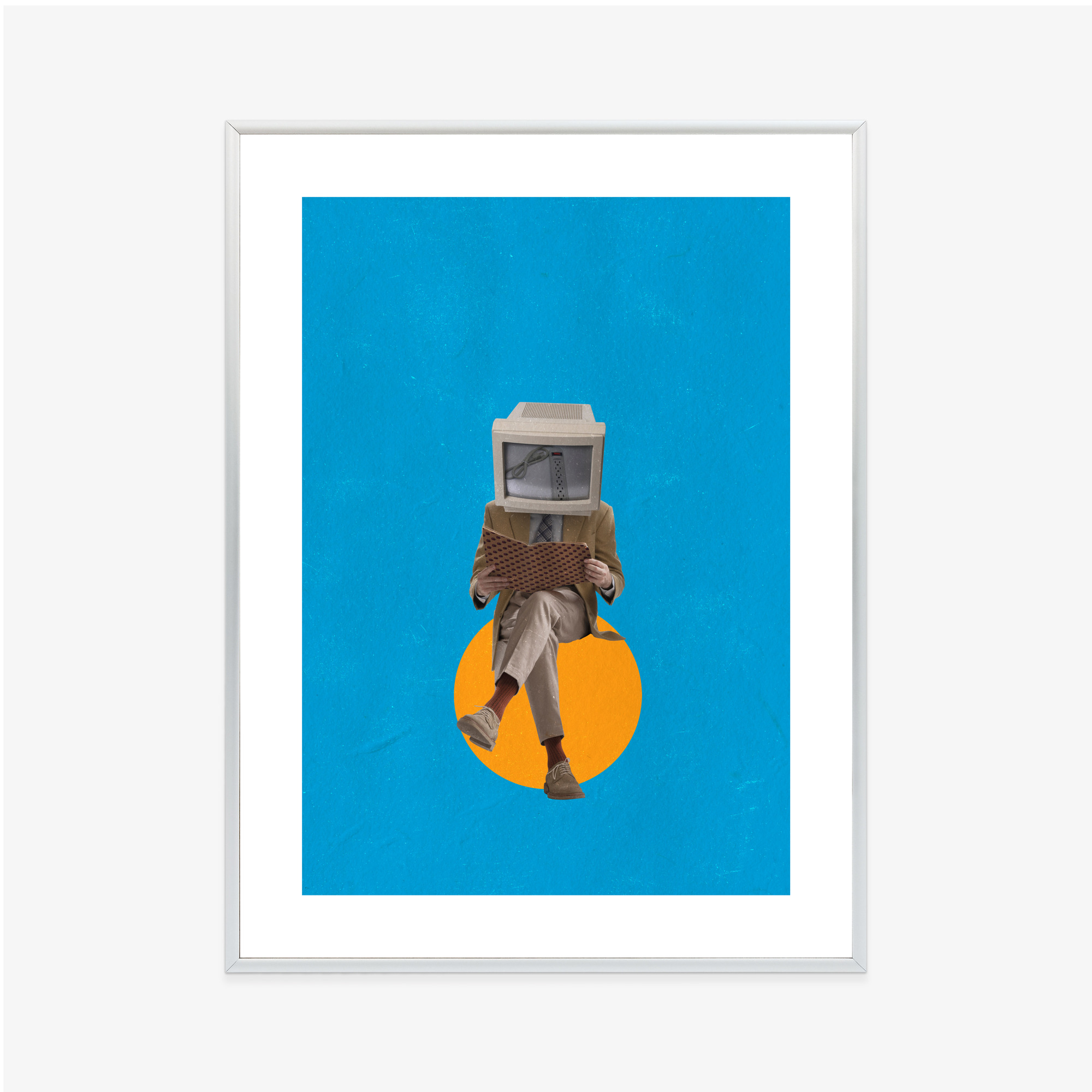 Poster Moderne Collage Mit Binärem Geist Rahmen Aluminium Farbe Schwarz – Bild 6