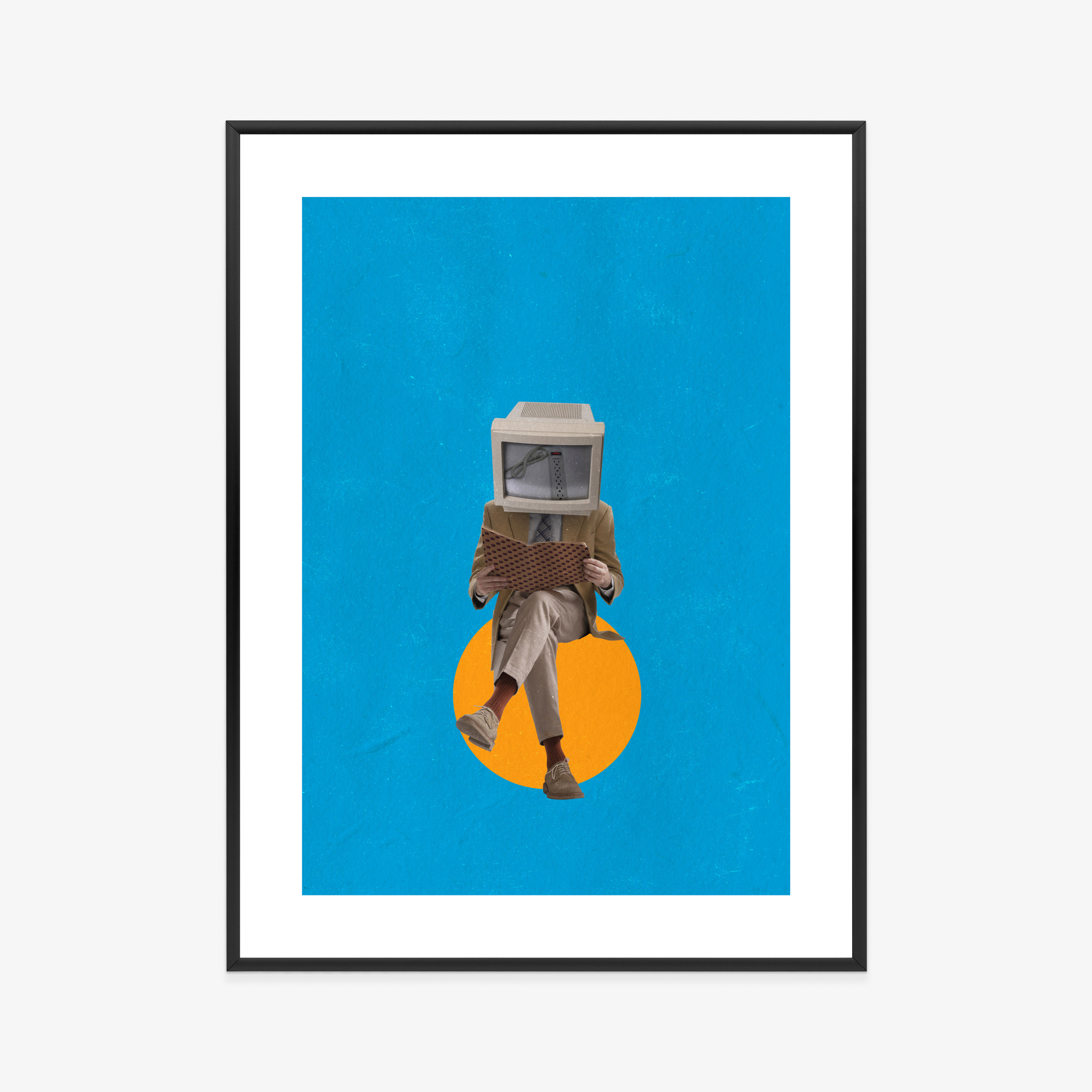 Poster Moderne Collage Mit Binärem Geist Rahmen Aluminium Farbe Schwarz – Bild 5