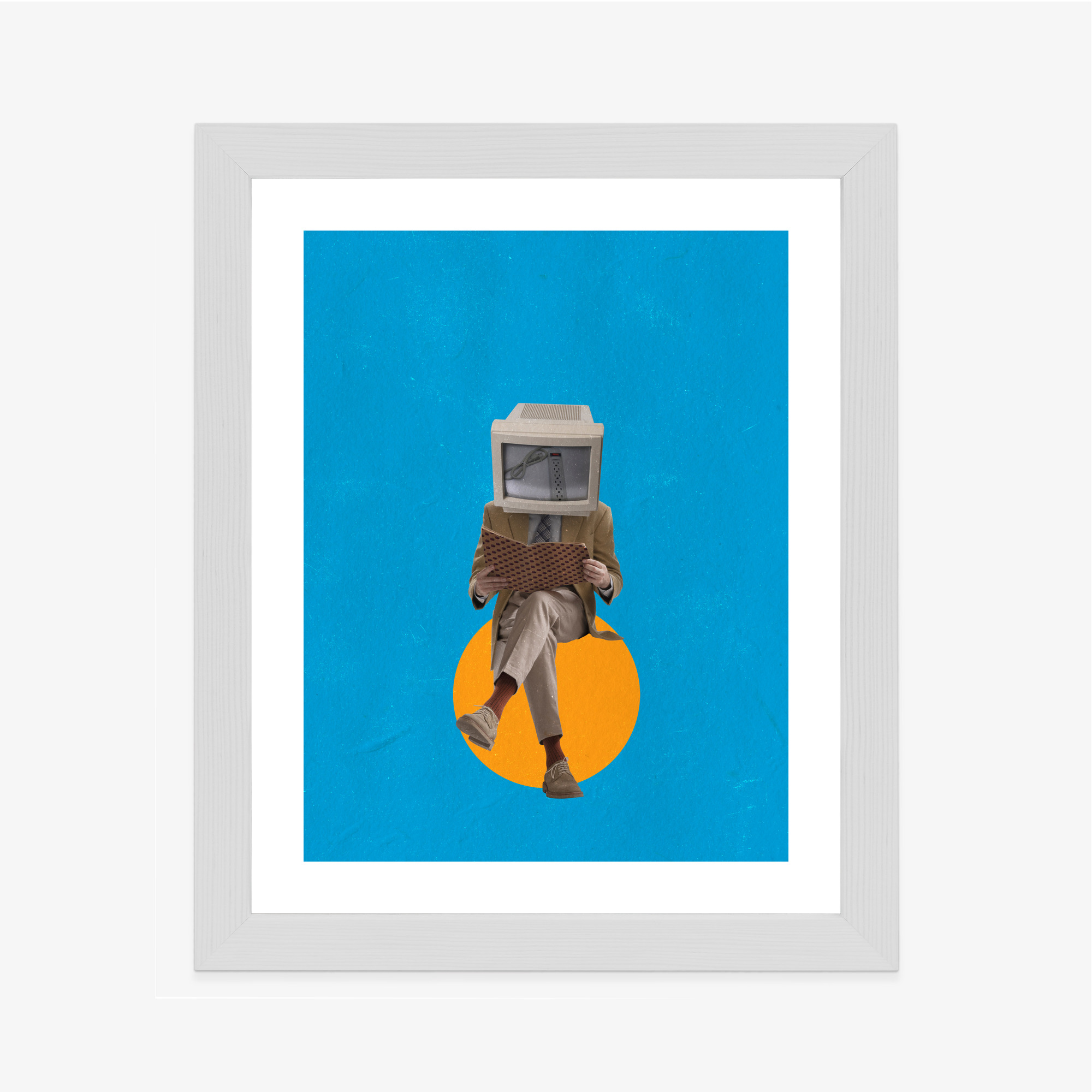 Poster Moderne Collage Mit Binärem Geist Rahmen Aluminium Farbe Schwarz – Bild 9