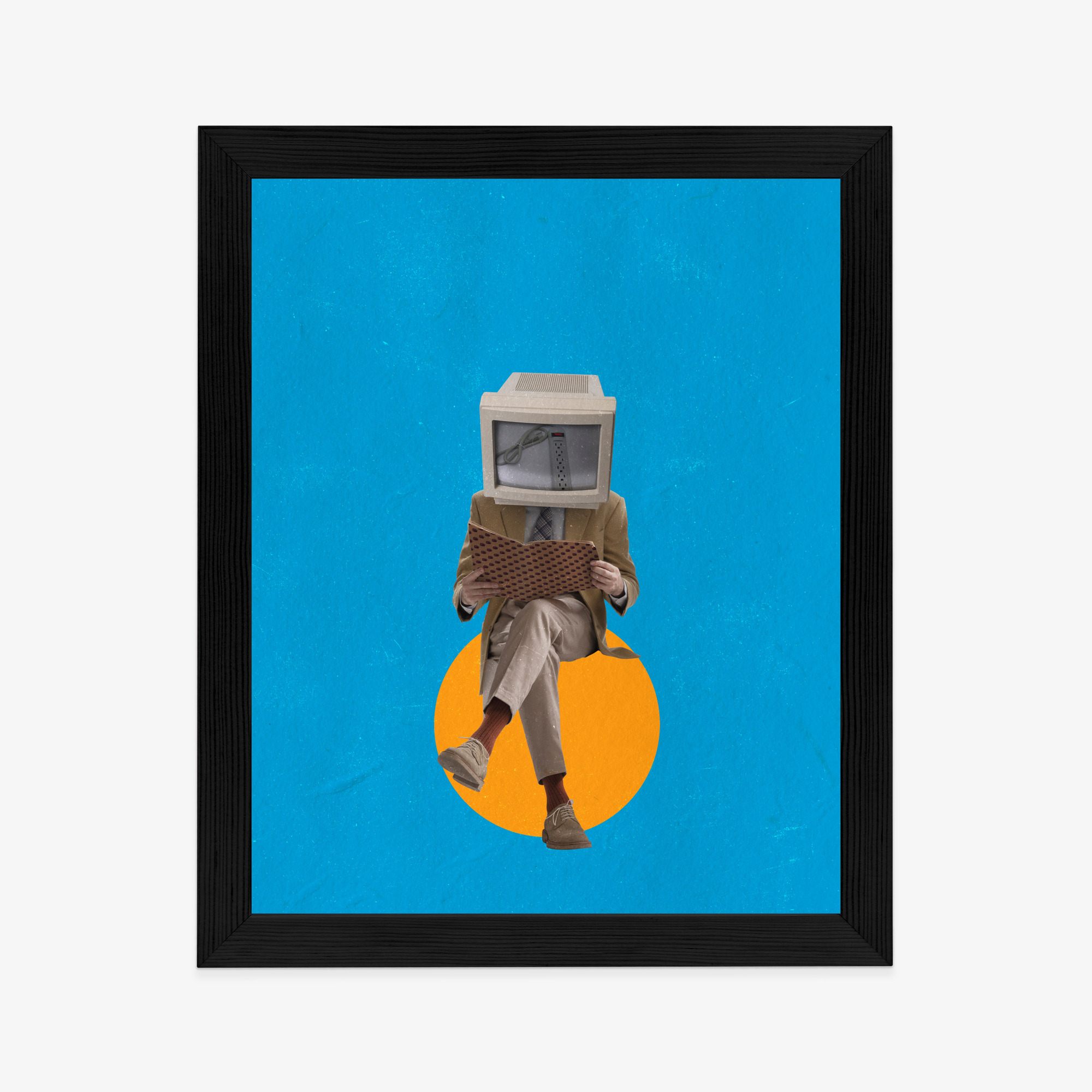 Poster Moderne Collage Mit Binärem Geist Rahmen Aluminium Farbe Schwarz – Bild 8