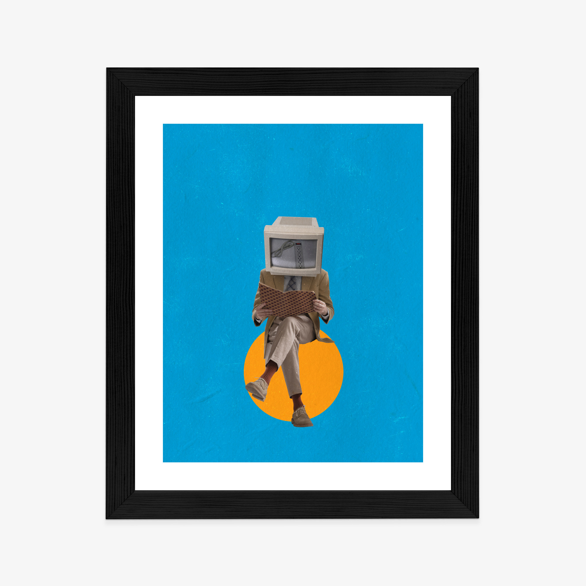 Poster Moderne Collage Mit Binärem Geist Rahmen Aluminium Farbe Schwarz – Bild 10