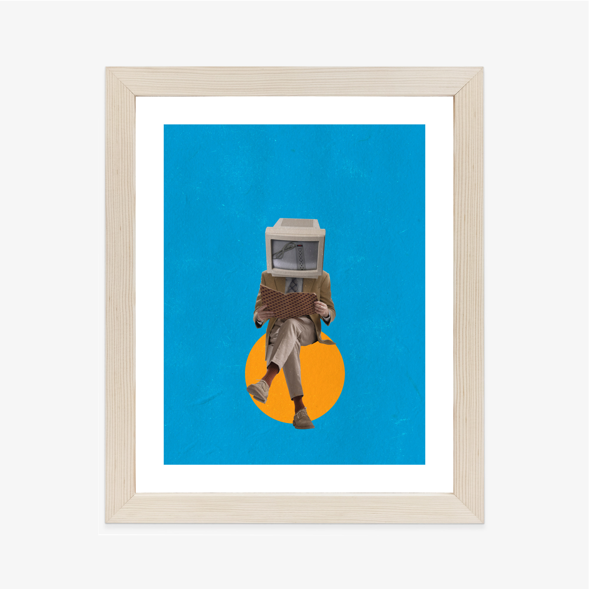 Poster Moderne Collage Mit Binärem Geist Rahmen Aluminium Farbe Schwarz – Bild 12