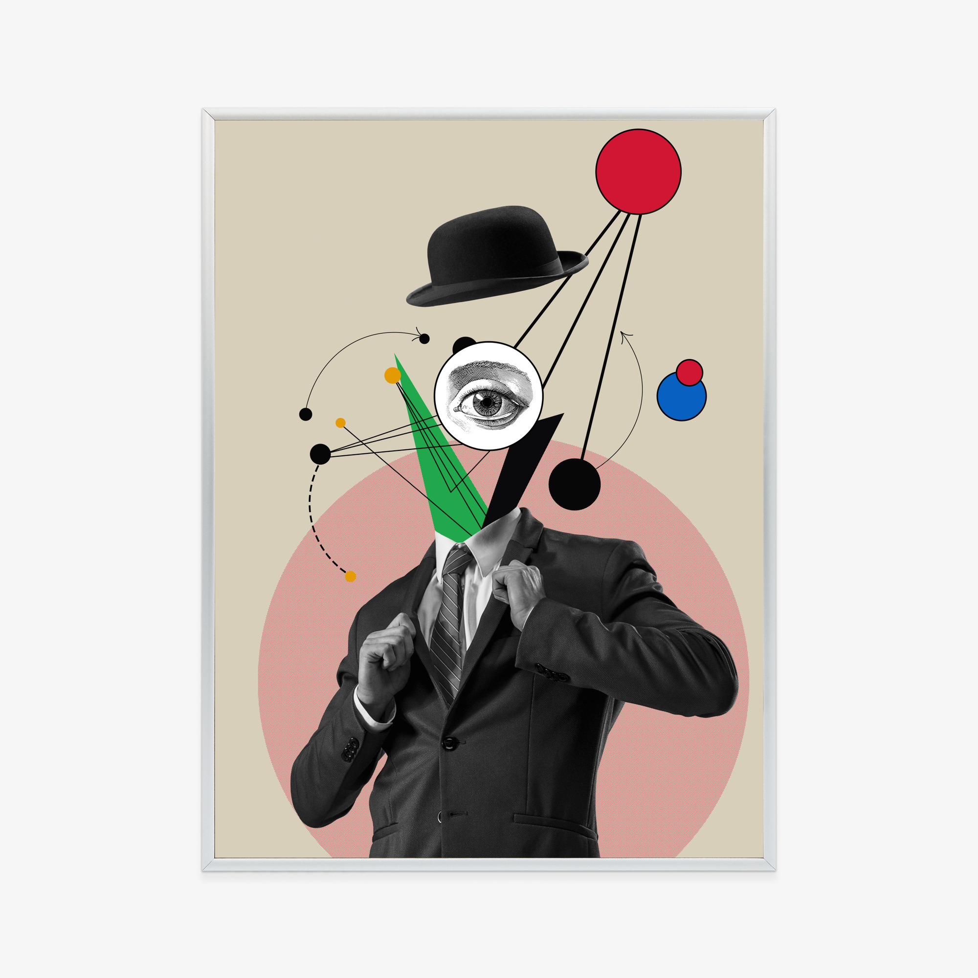 Poster Allgegenwärtiger Geist – Eine Von Moderner Kunst Inspirierte Collage Rahmen Aluminium Farbe Schwarz – Bild 2