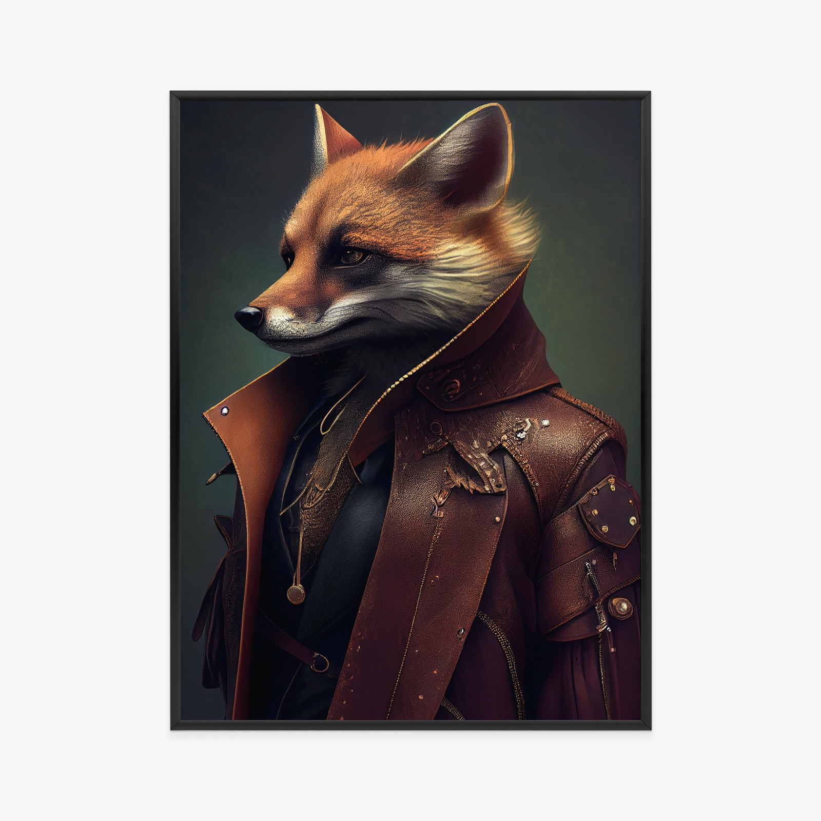 Poster Fuchs Im Fantasykostüm Rahmen Holz Mit Passepartout Farbe Natürlich – Bild 11