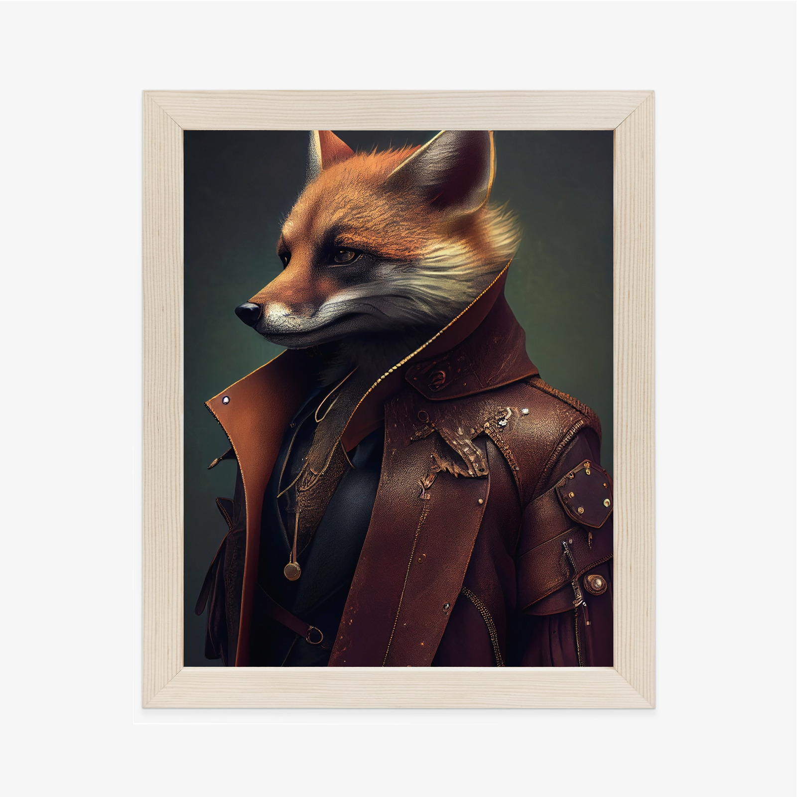 Poster Fuchs Im Fantasykostüm Rahmen Holz Mit Passepartout Farbe Natürlich – Bild 2