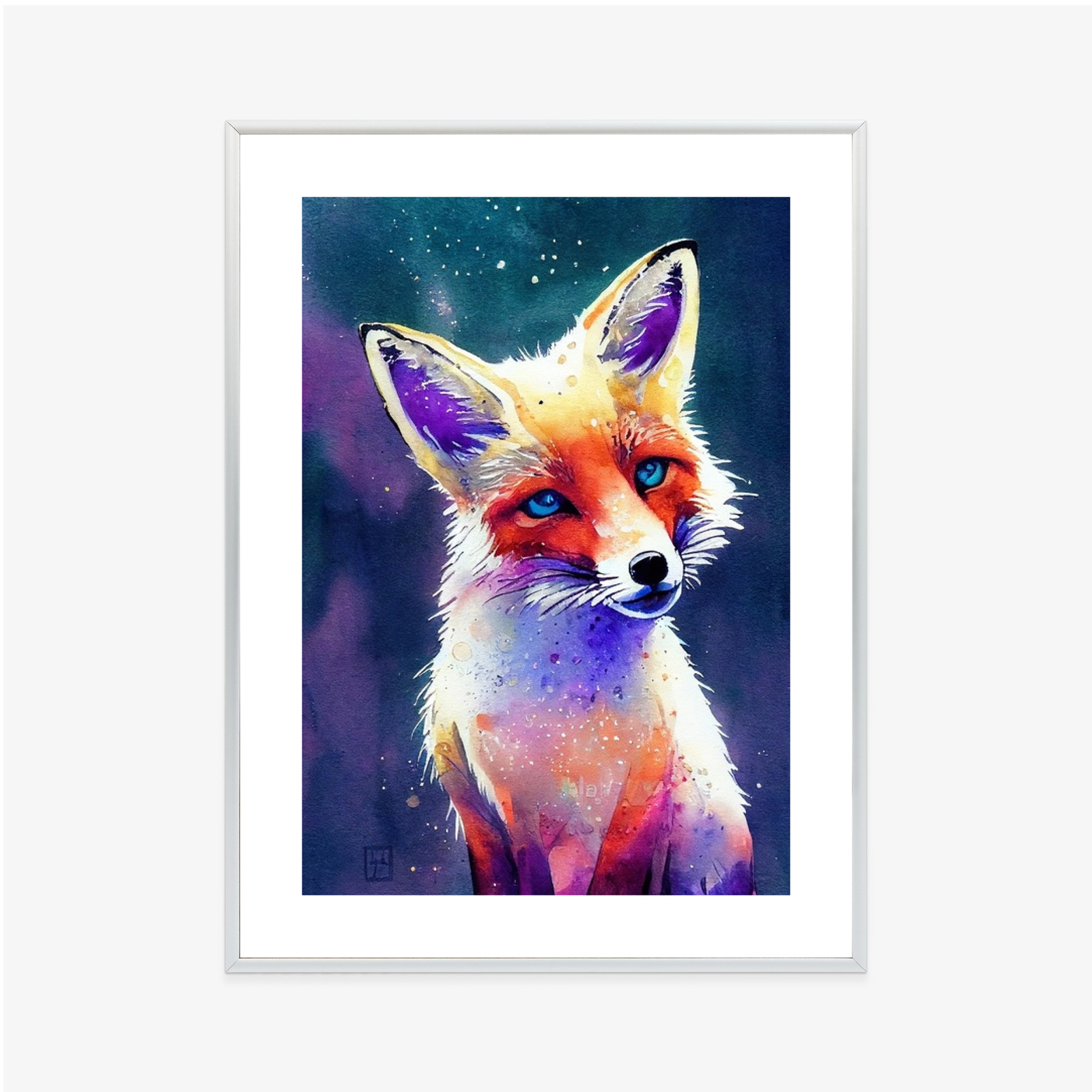 Poster Portrait Of Wild Fox Watercolor, Wallpaper Painting, Animal – Bild 8