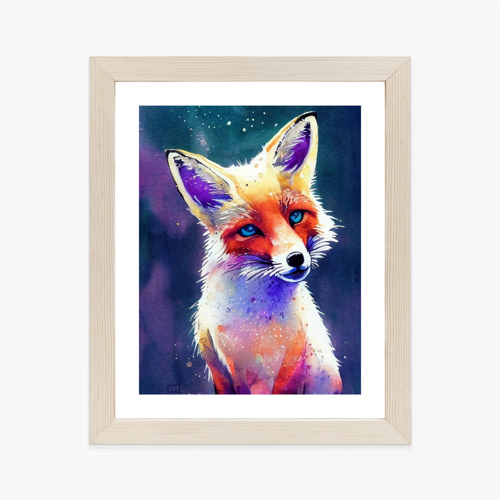 Poster Portrait Of Wild Fox Watercolor, Wallpaper Painting, Animal – Bild 2