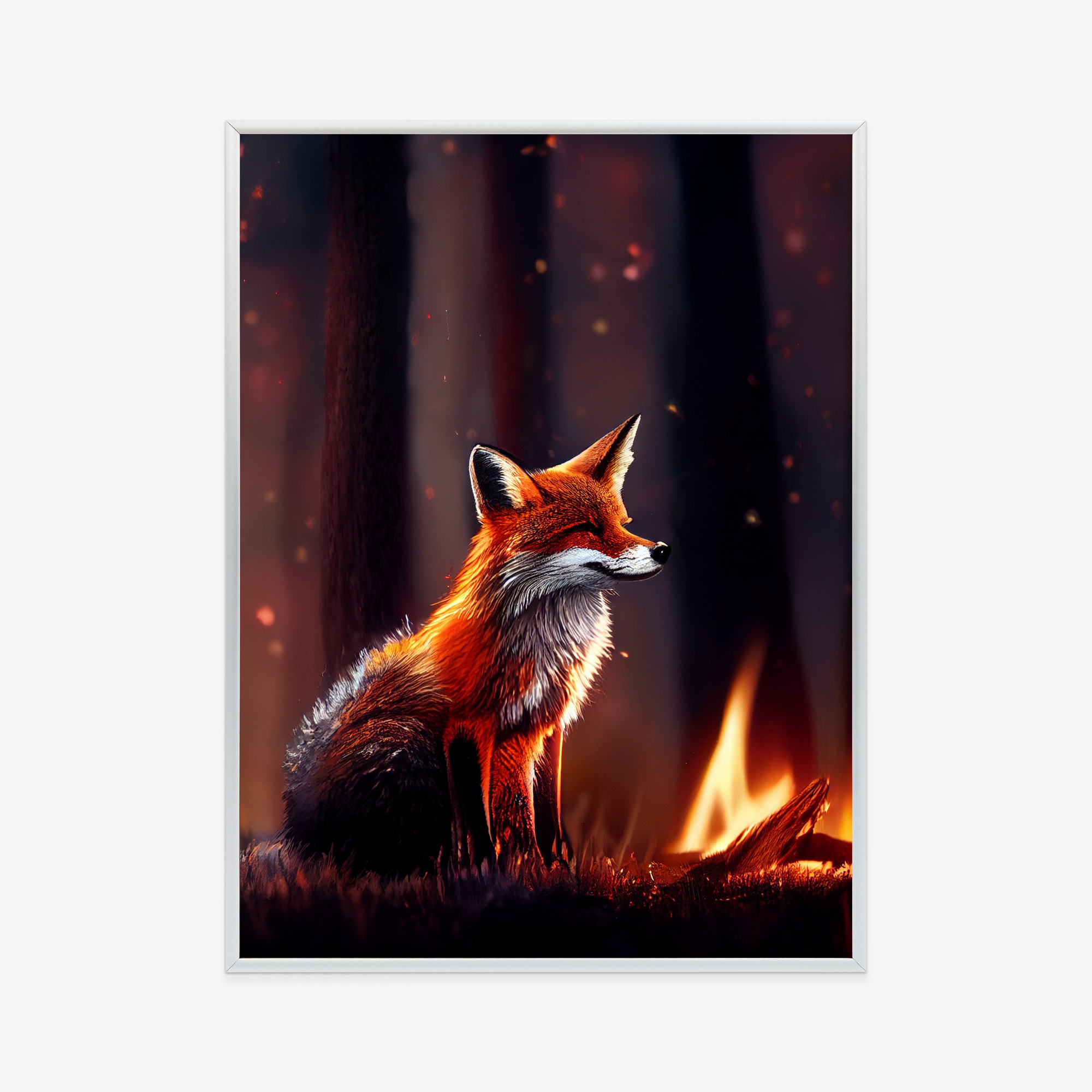 Poster Firefox Rahmen Holz Mit Passepartout Farbe Natürlich – Bild 10