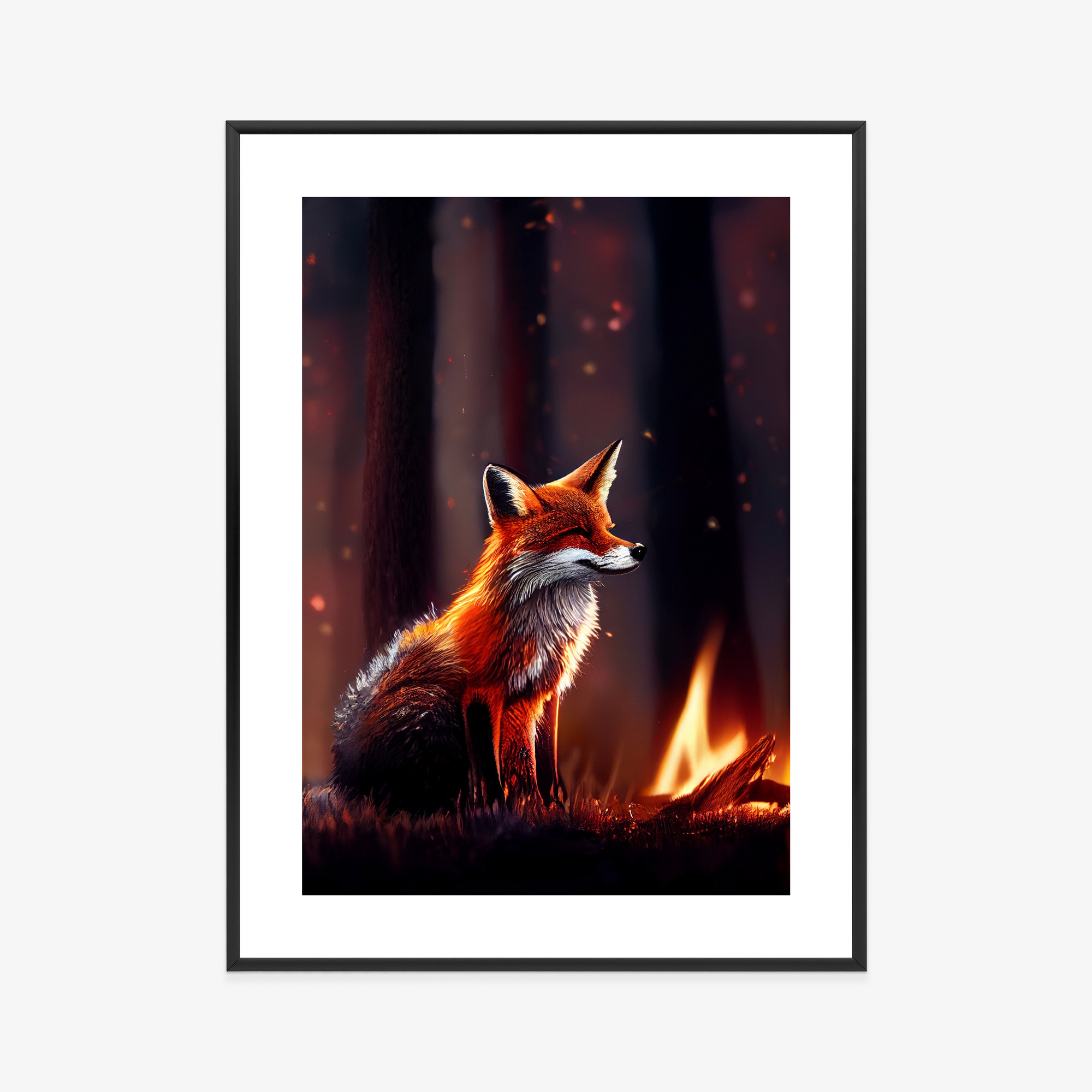 Poster Firefox Rahmen Holz Mit Passepartout Farbe Natürlich – Bild 9