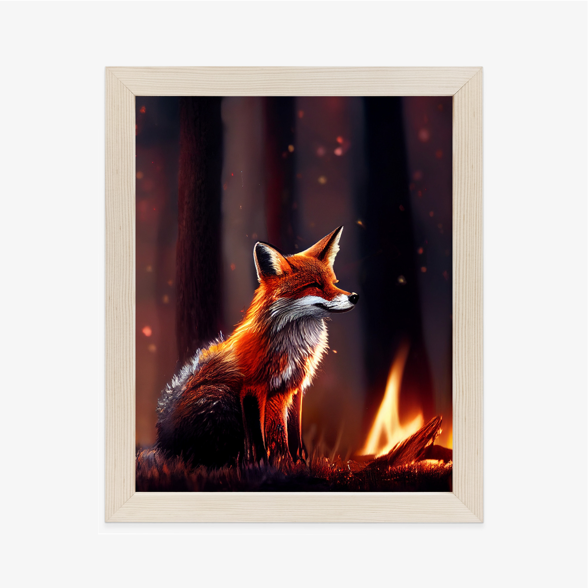 Poster Firefox Rahmen Holz Mit Passepartout Farbe Natürlich – Bild 2