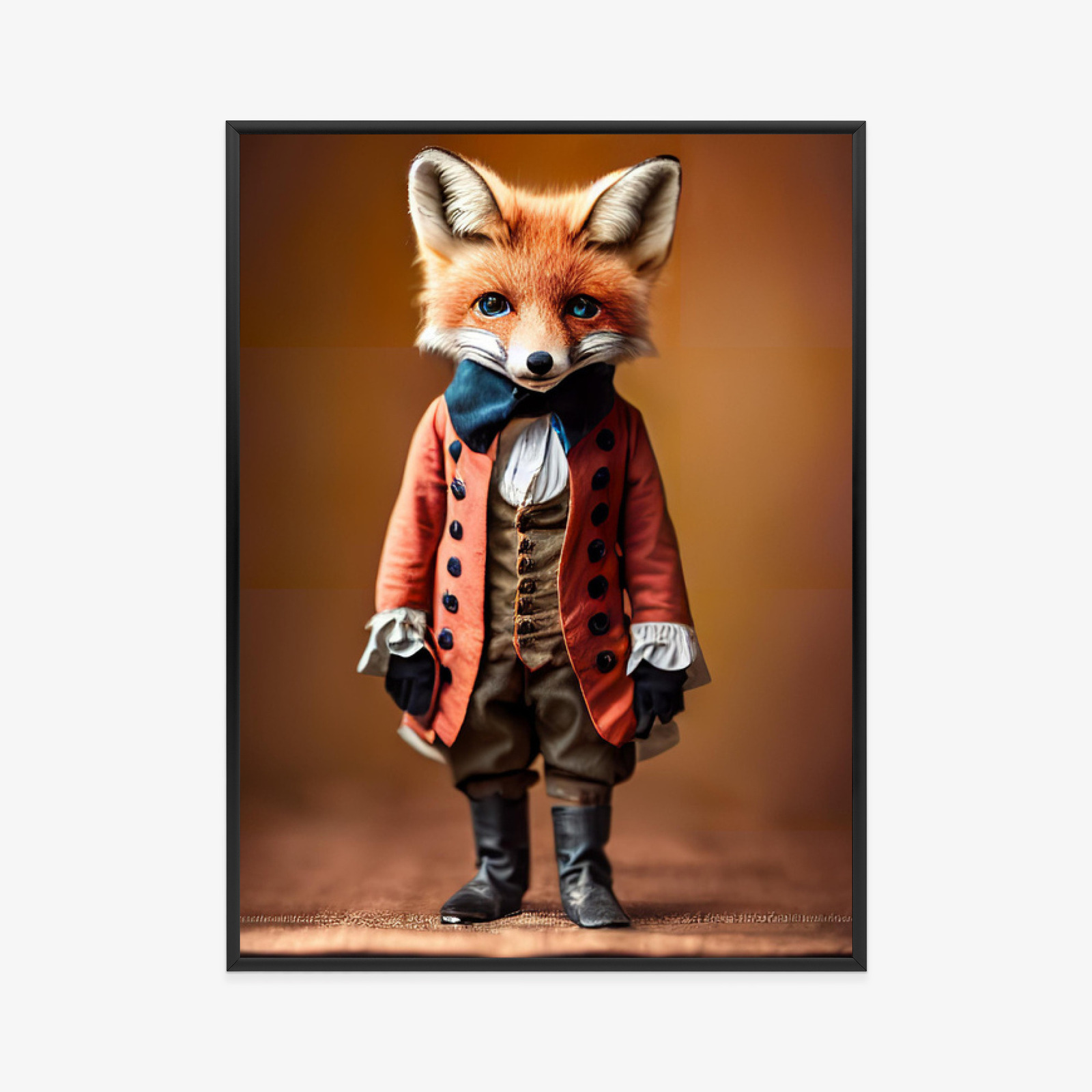 Poster Ein Anthropomorpher Fuchs Im Viktorianischen Anzug Aus Dem 19. Jahrhundert Rahmen Holz Mit Passepartout Farbe Natürlich – Bild 11