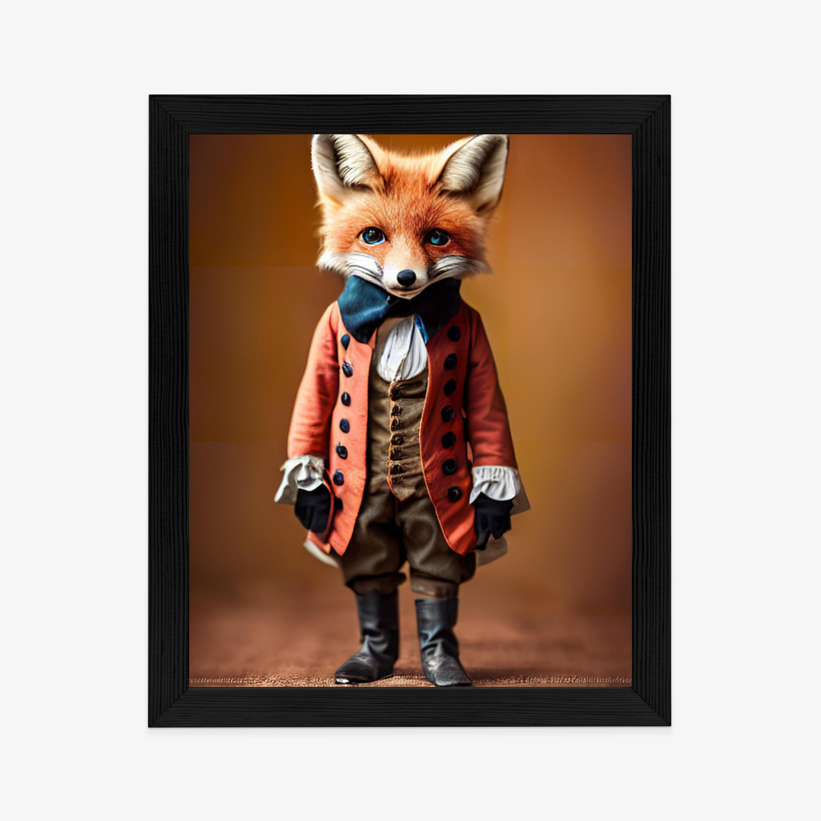 Poster Ein Anthropomorpher Fuchs Im Viktorianischen Anzug Aus Dem 19. Jahrhundert Rahmen Holz Mit Passepartout Farbe Natürlich – Bild 6