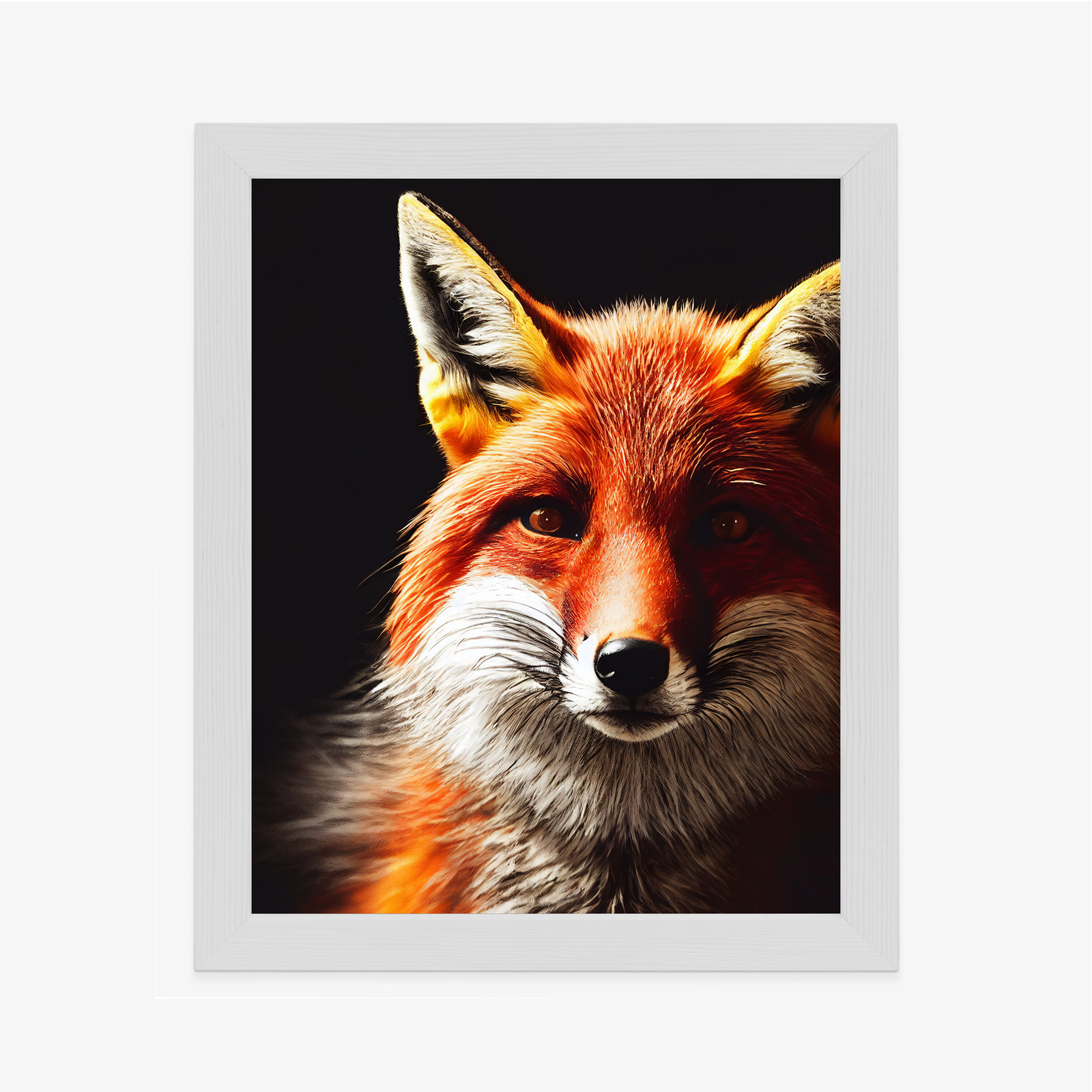 Poster Realistic Fox Portrait. Rahmen Holz Mit Passepartout Farbe Natürlich – Bild 7