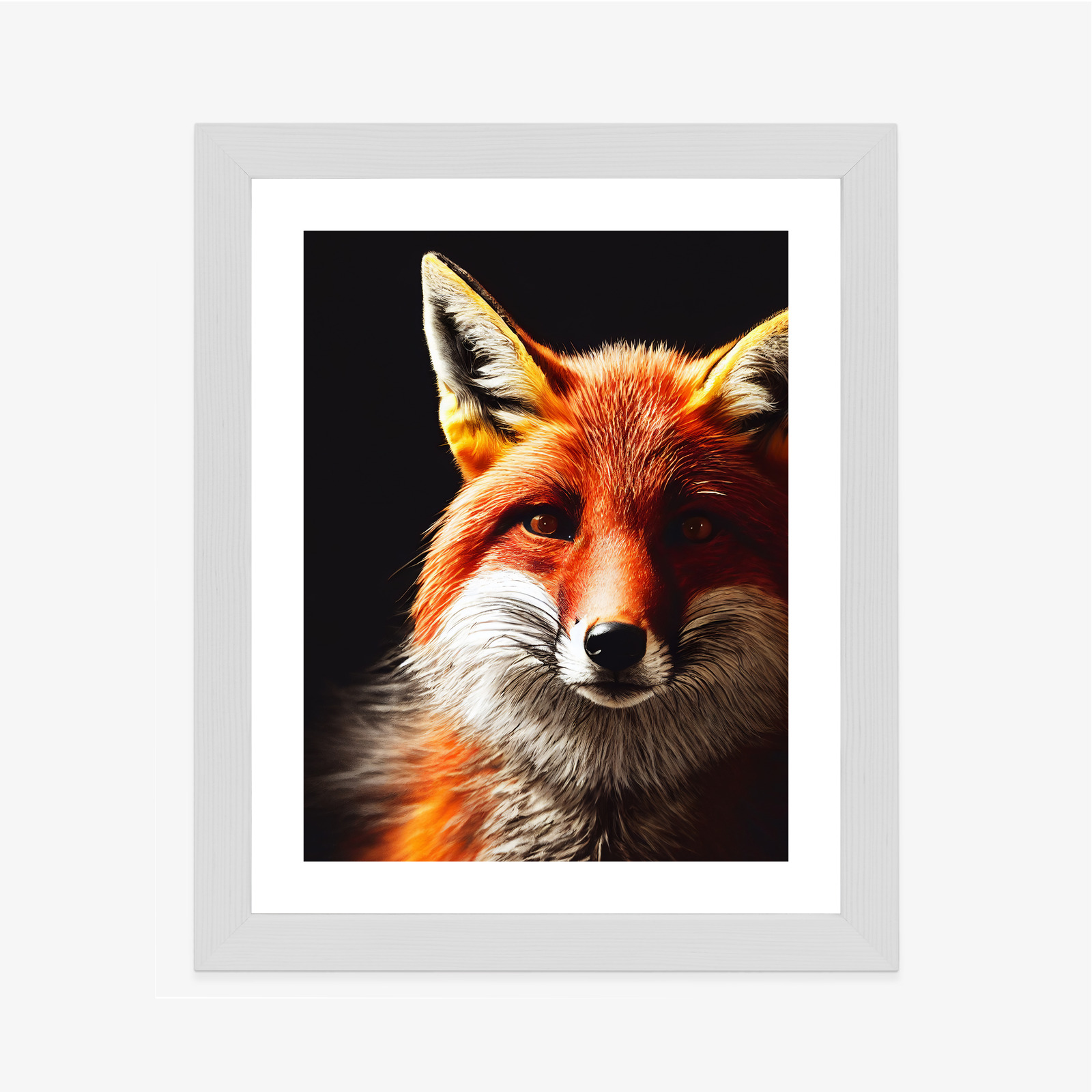 Poster Realistic Fox Portrait. Rahmen Holz Mit Passepartout Farbe Natürlich – Bild 5