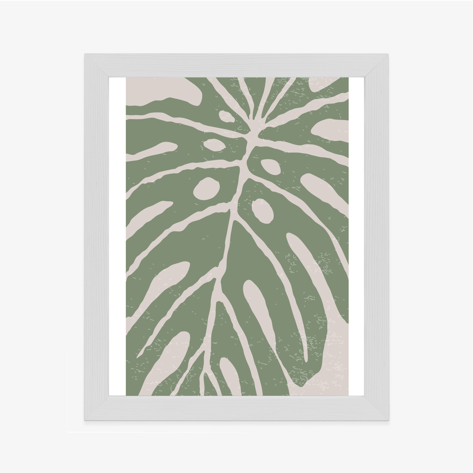 Poster Grünes Monstera-Blatt Rahmen Holz Mit Passepartout Farbe Natürlich – Bild 7