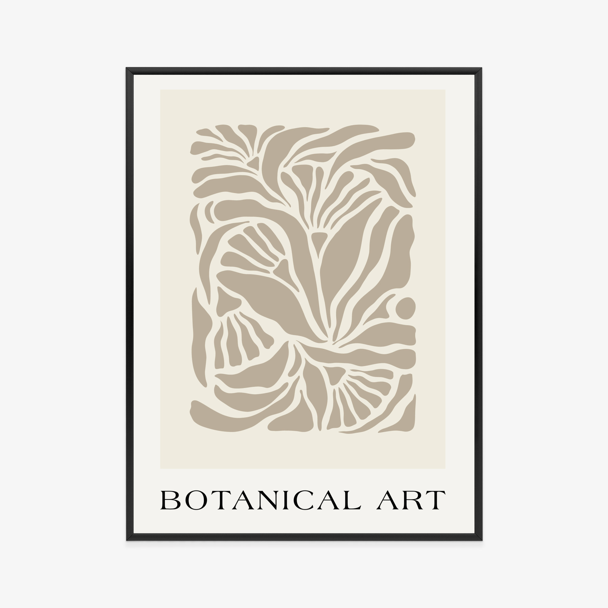 Poster Botanisches Muster Im Matisse-Stil Rahmen Holz Mit Passepartout Farbe Natürlich – Bild 11